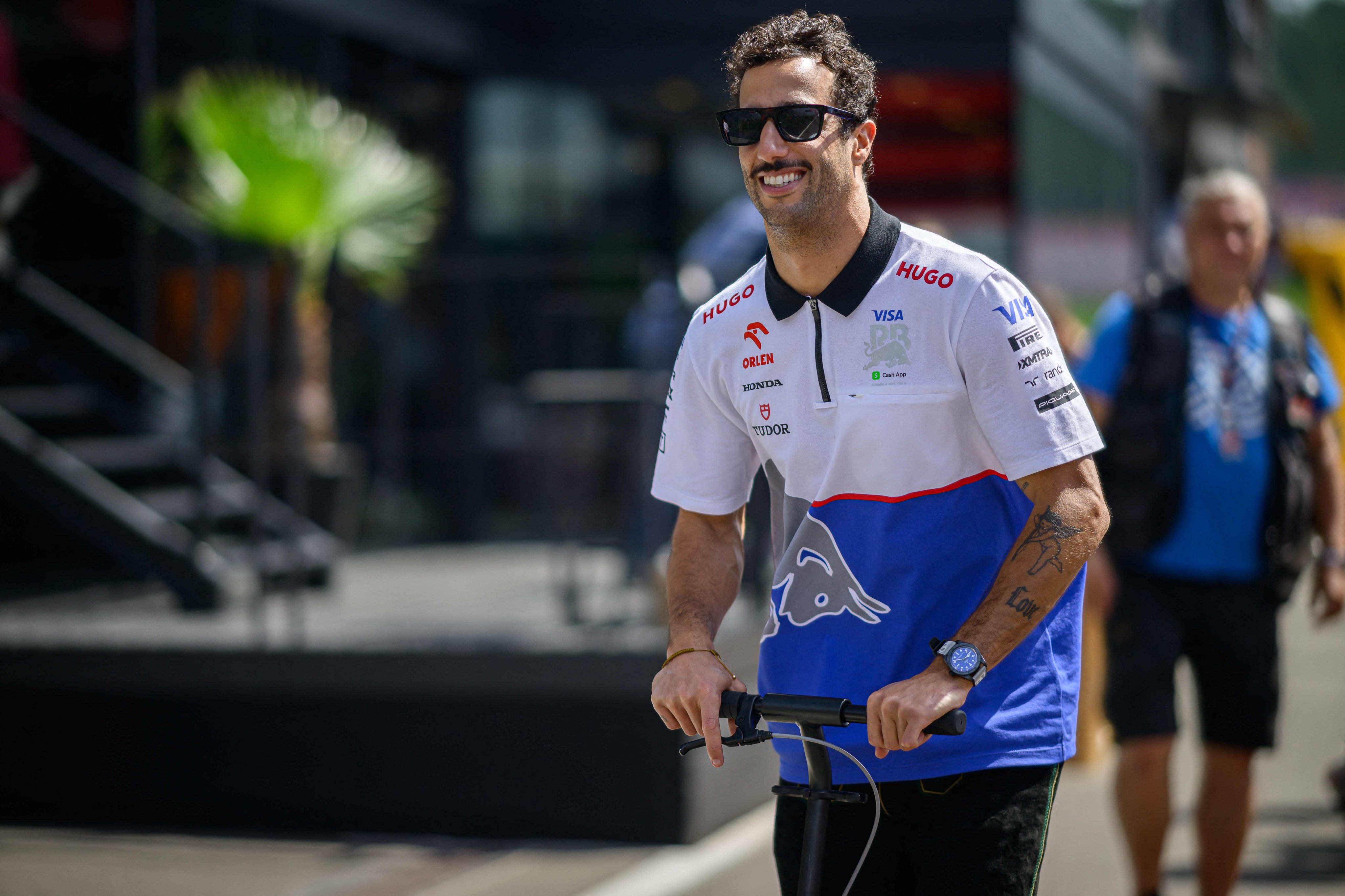 Daniel Ricciardo, a driver on Formula One’s Visa Cash App Racing Bulls team, arrives ahead of the Formula One Austrian Grand Prix on the Red Bull Ring race track in Spielberg, Austria, in June. Photo: AFP