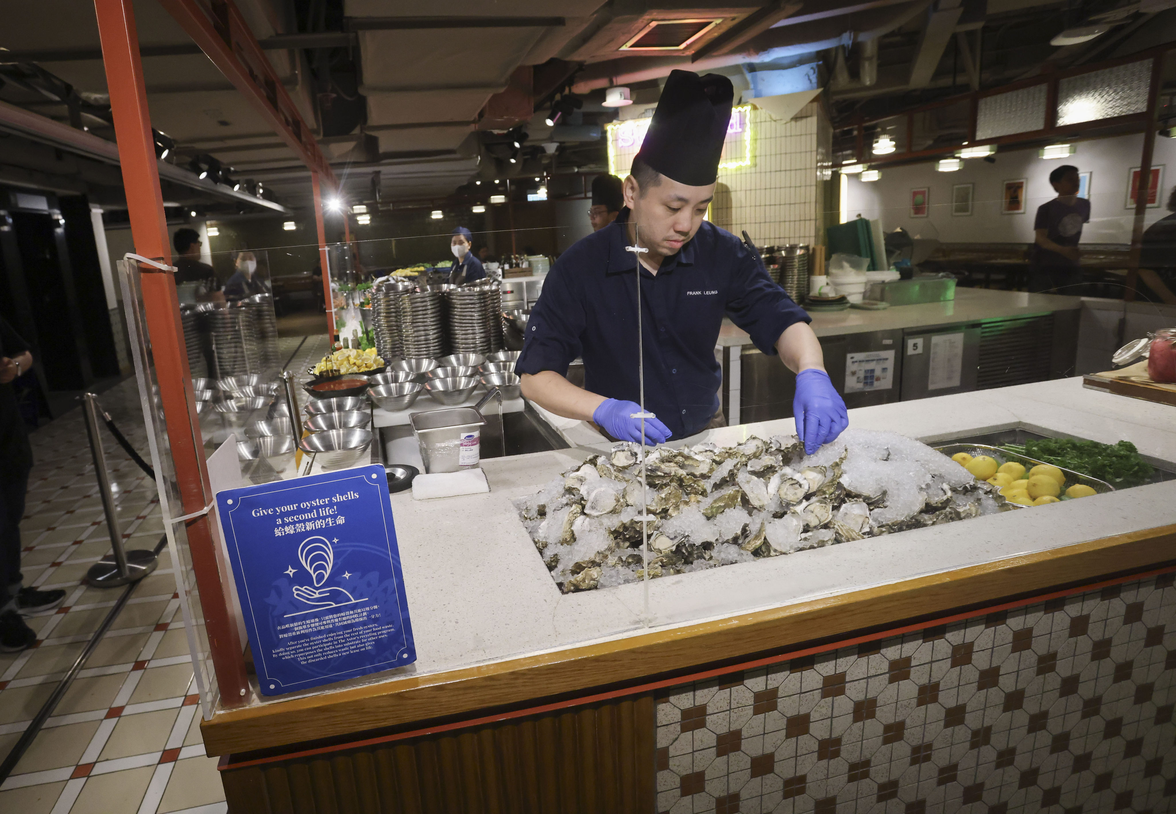 After diners at Eaton HK finish their oysters, the shells are cleaned and sent to be turned into cement. Photo: Jonathan Wong