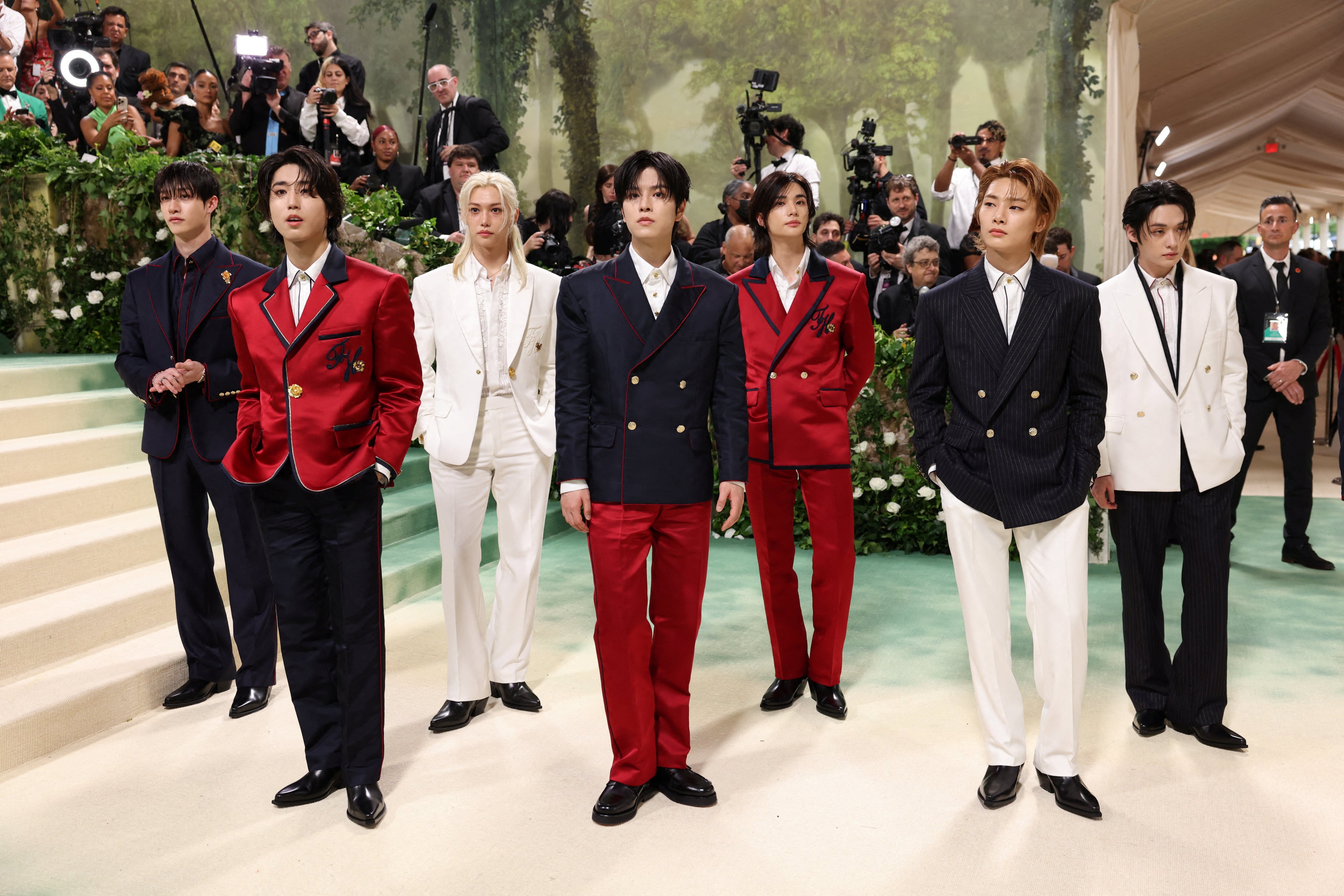 K-pop boy band Stray Kids pose at the Met Gala in New York. Fashion label Tommy Hilfiger’s collaboration with the group is an example of how luxury fashion houses are seeking to benefit from the star power of K-pop idols. Photo: Reuters