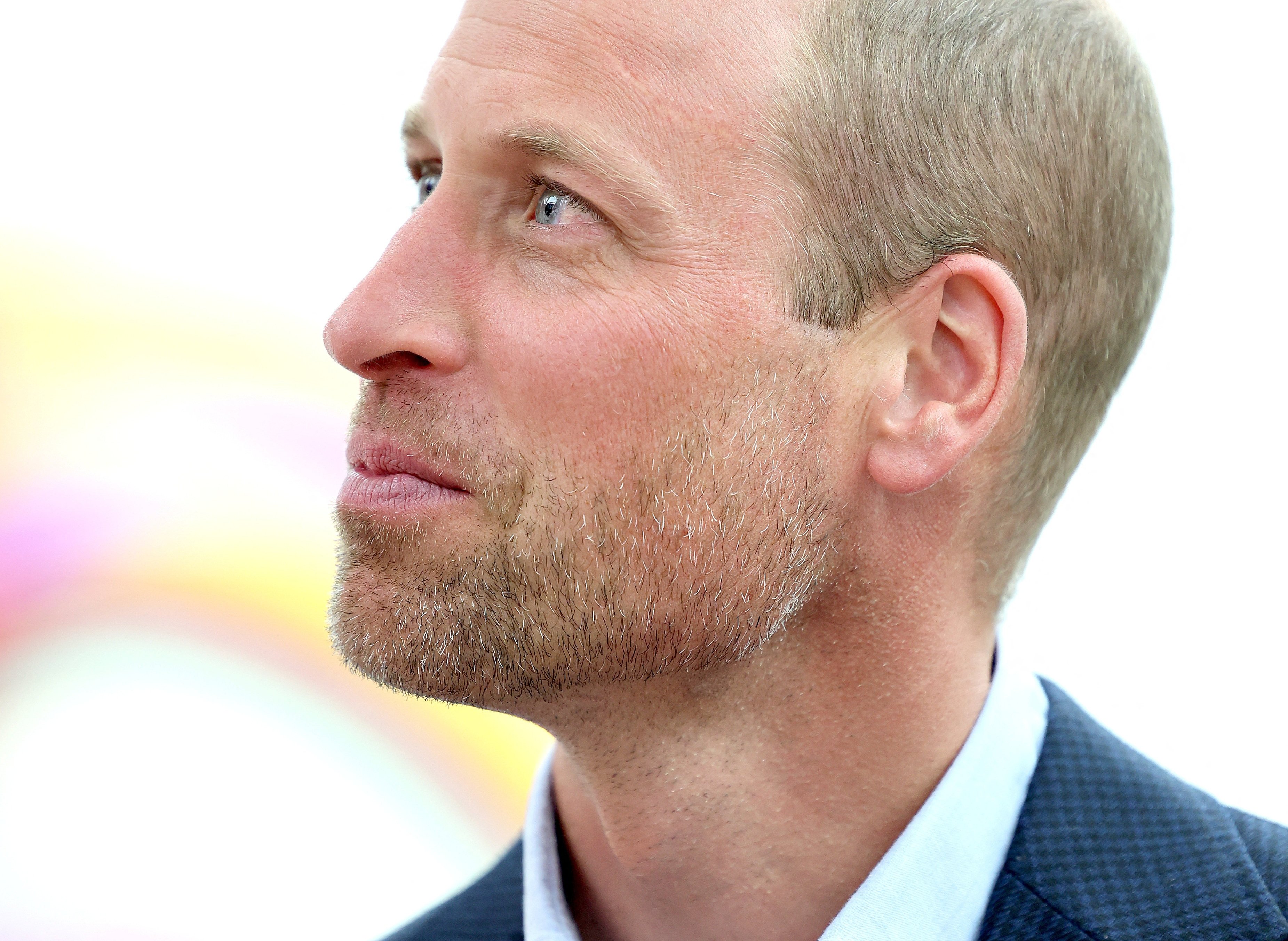 Prince William, Prince of Wales, rocking his royal stubble at the “Homelessness: Reframed” exhibition in London. Photo: Reuters