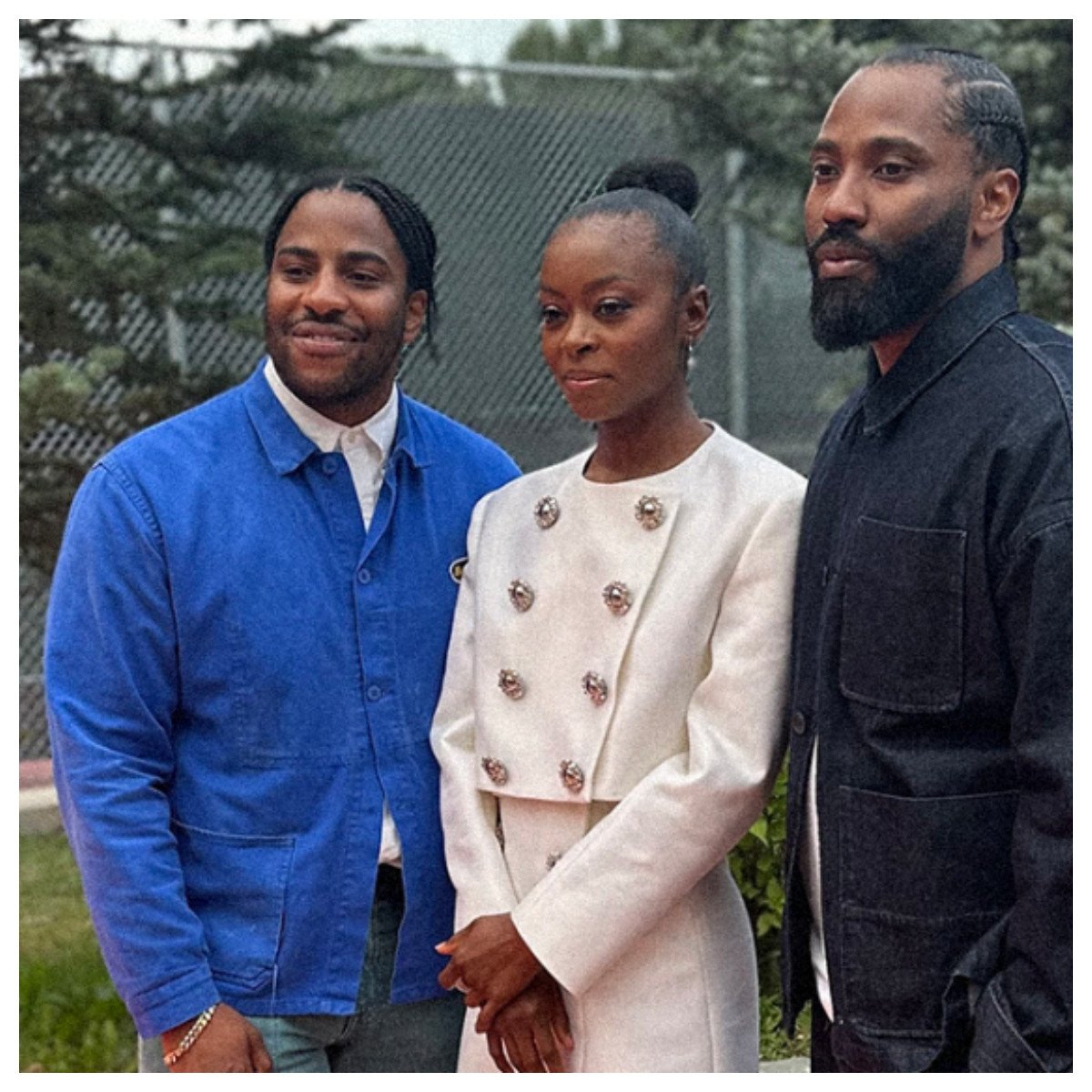 The Piano Lesson director Malcolm Washington with stars Danielle Deadwyler and John David Washington. Photo: @ThePianoLessonFilm/X