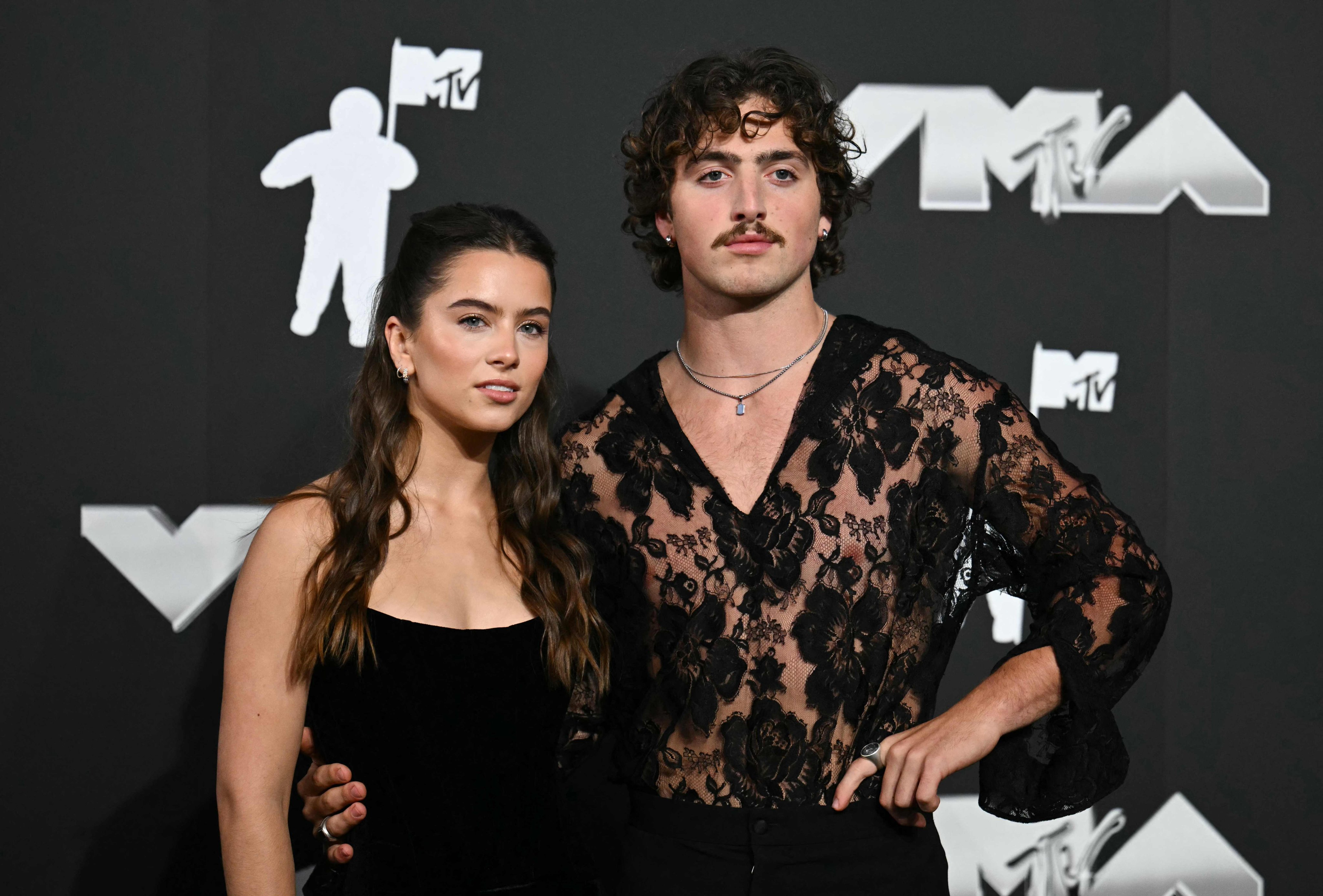 US singer Benson Boone made his red carpet debut with girlfriend Maggie Thurmon at the MTV Video Music Awards in New York. Photo: AFP