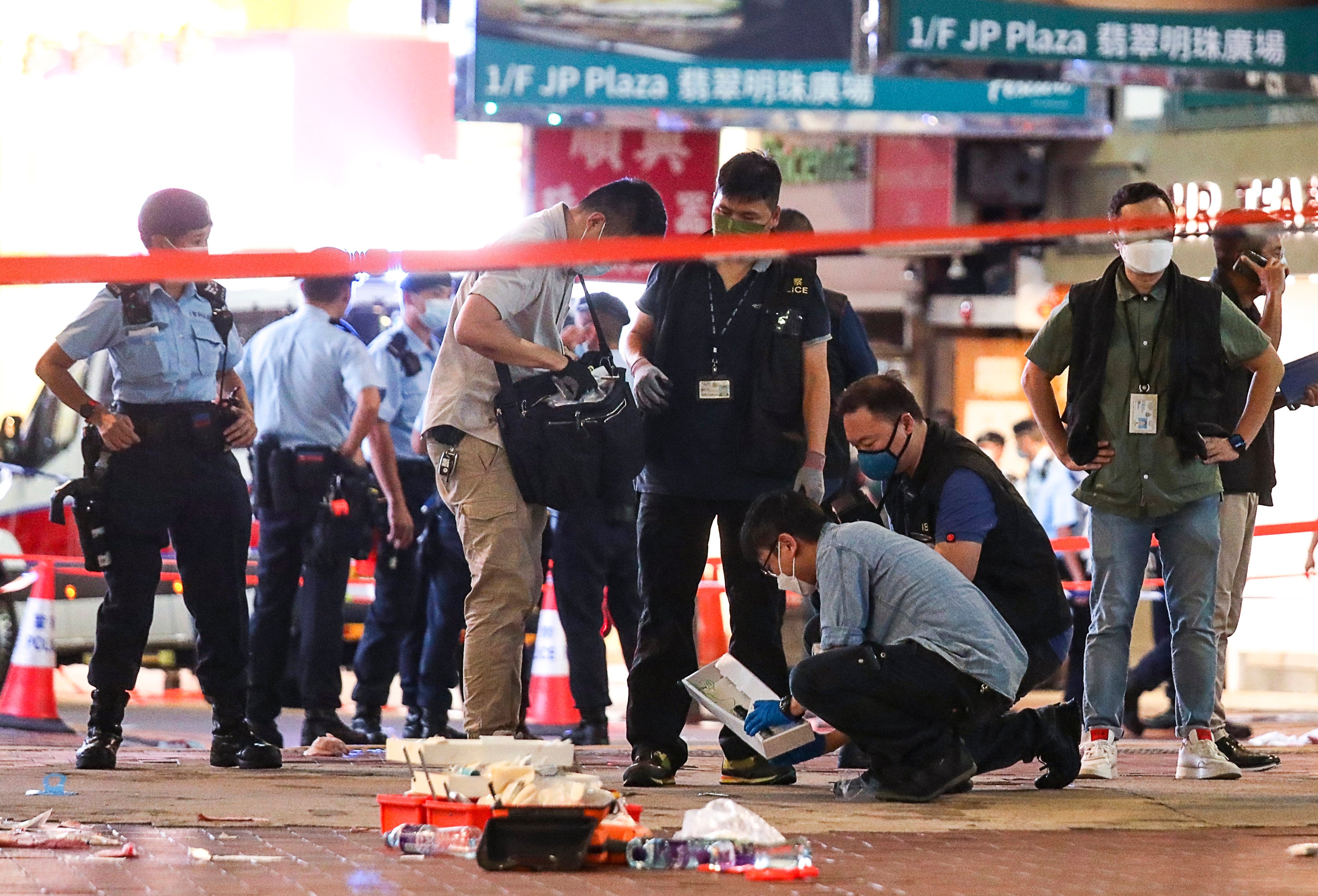 The site outside Sogo in Causeway Bay where a man stabbed a police officer in 2021. The attacker, who later killed himself, was praised by the defendants. Photo: Xiaomei Chen