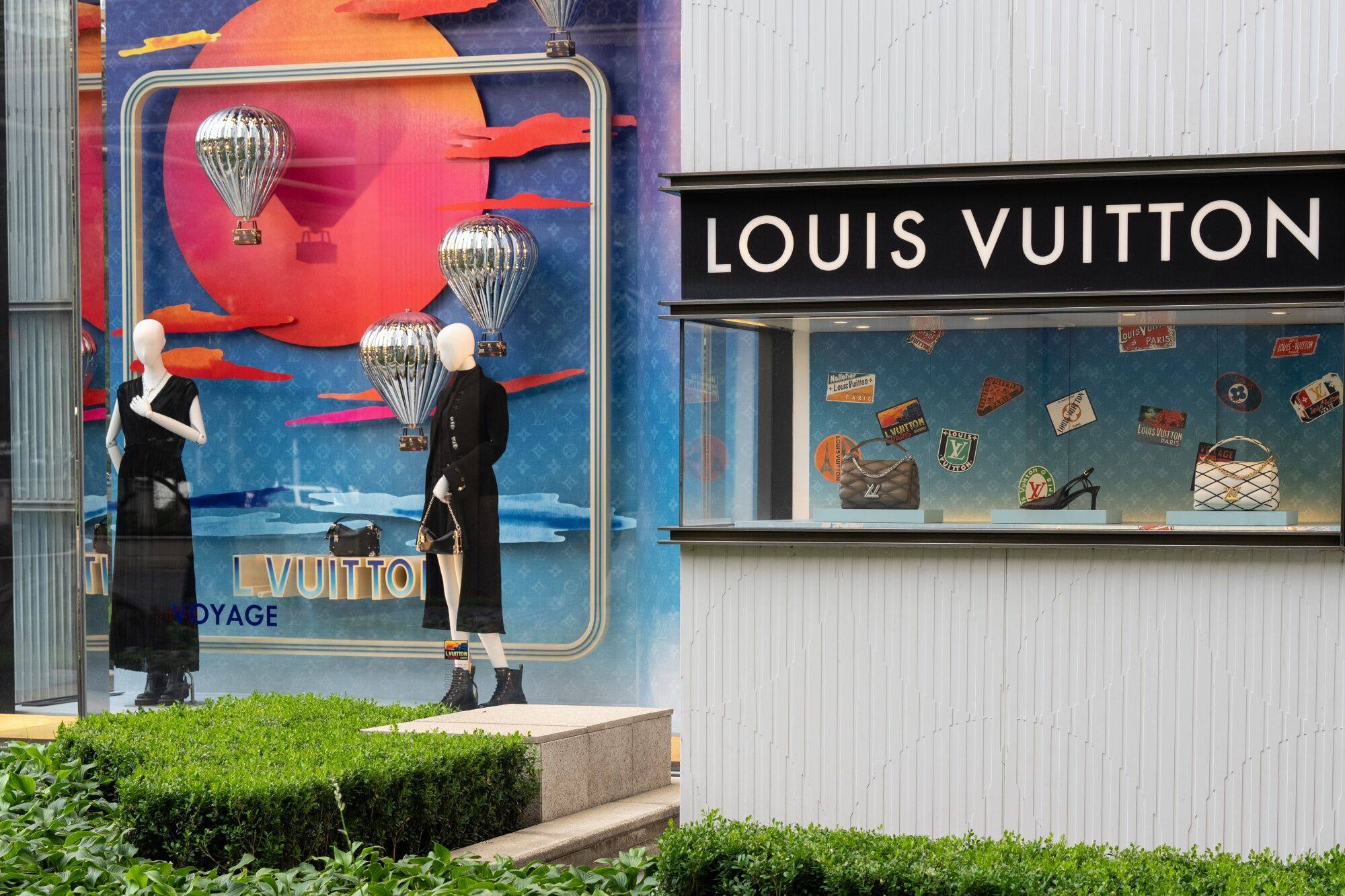 Products on display at a Louis Vuitton store in the Wangfujing shopping area in Beijing on September 13, 2024. Photo: Bloomberg