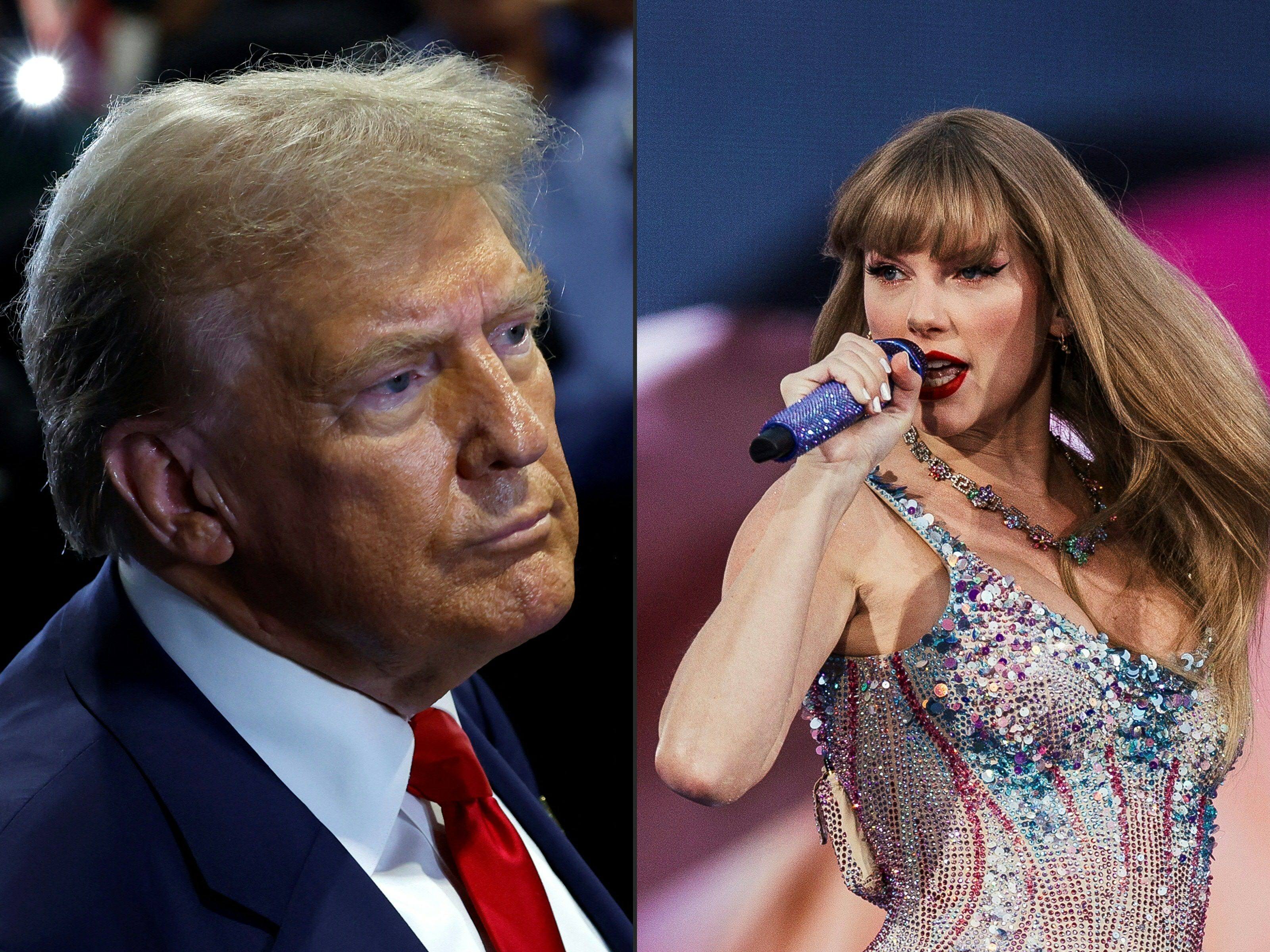 It was not clear what Donald Trump hoped to gain by attacking Taylor Swift. Photo: AFP