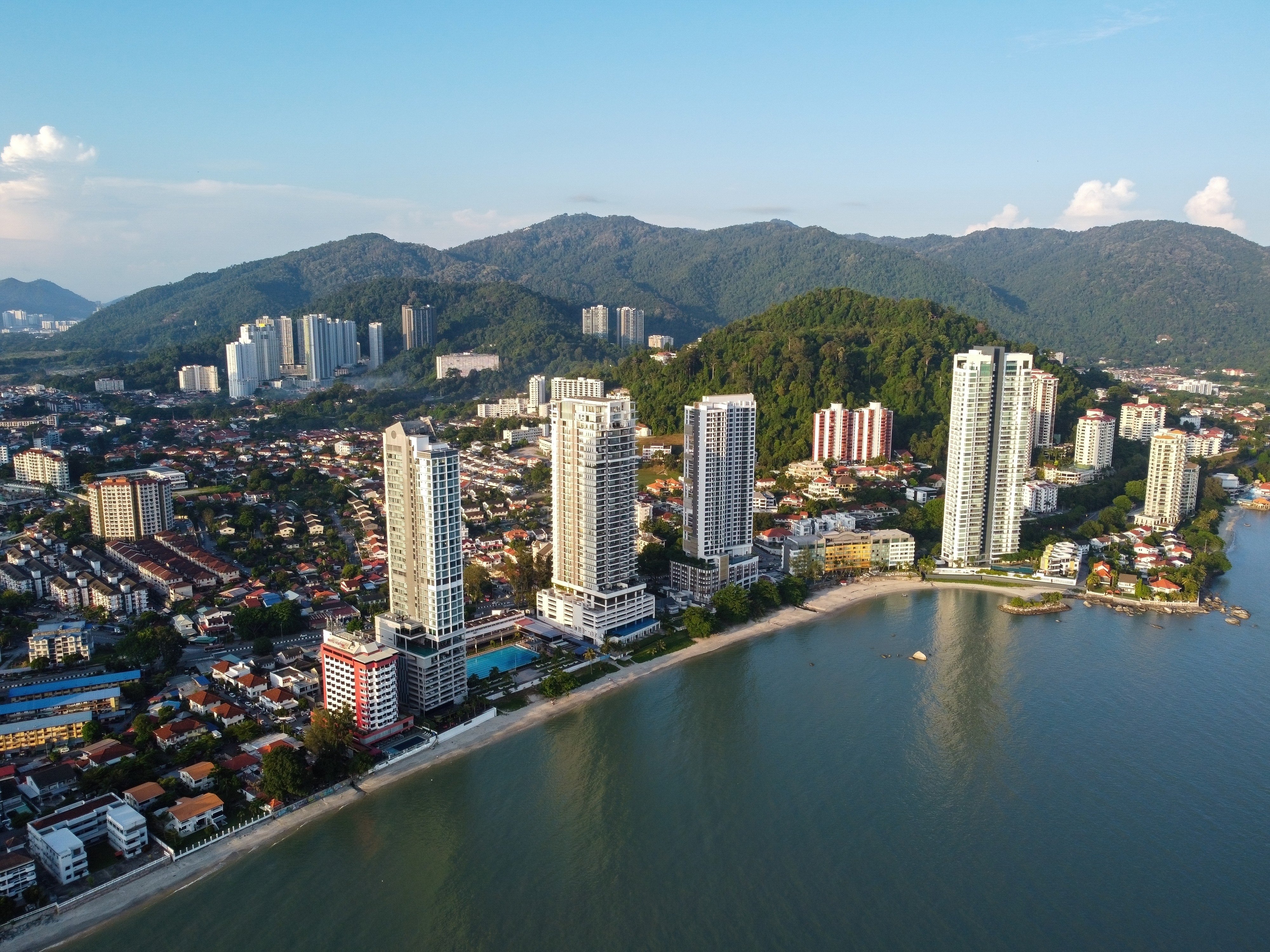 Tanjung Tokong on Penang Island. A 275-kilovolt transmission line that spans the Penang Strait, connecting Butterworth to the island, is being constructed. Photo: Shutterstock