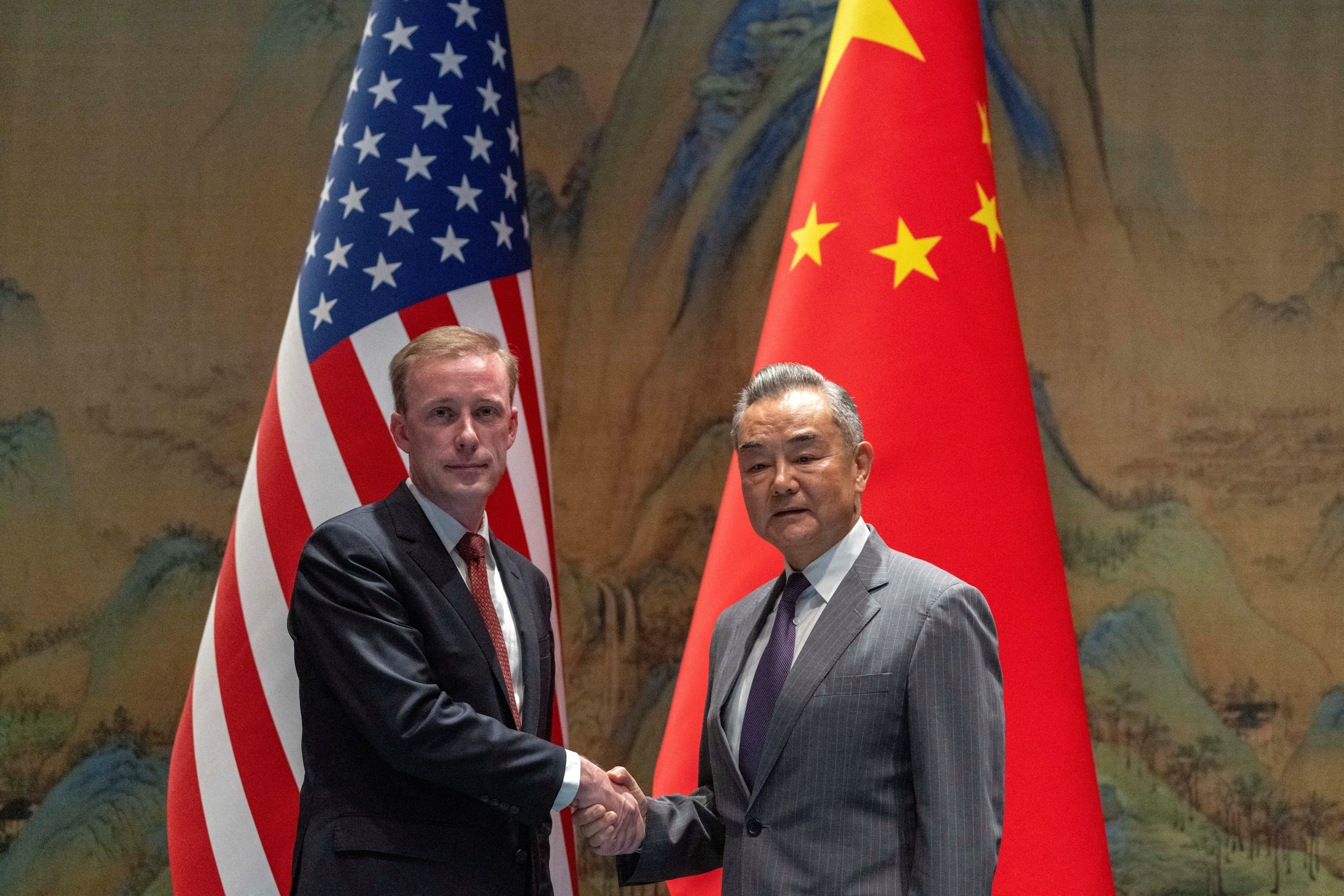 The release of David Lin came a few weeks after US National Security Adviser Jake Sullivan, left, met with Chinese Foreign Minister Wang Yi in Beijing, Photo: Reuters