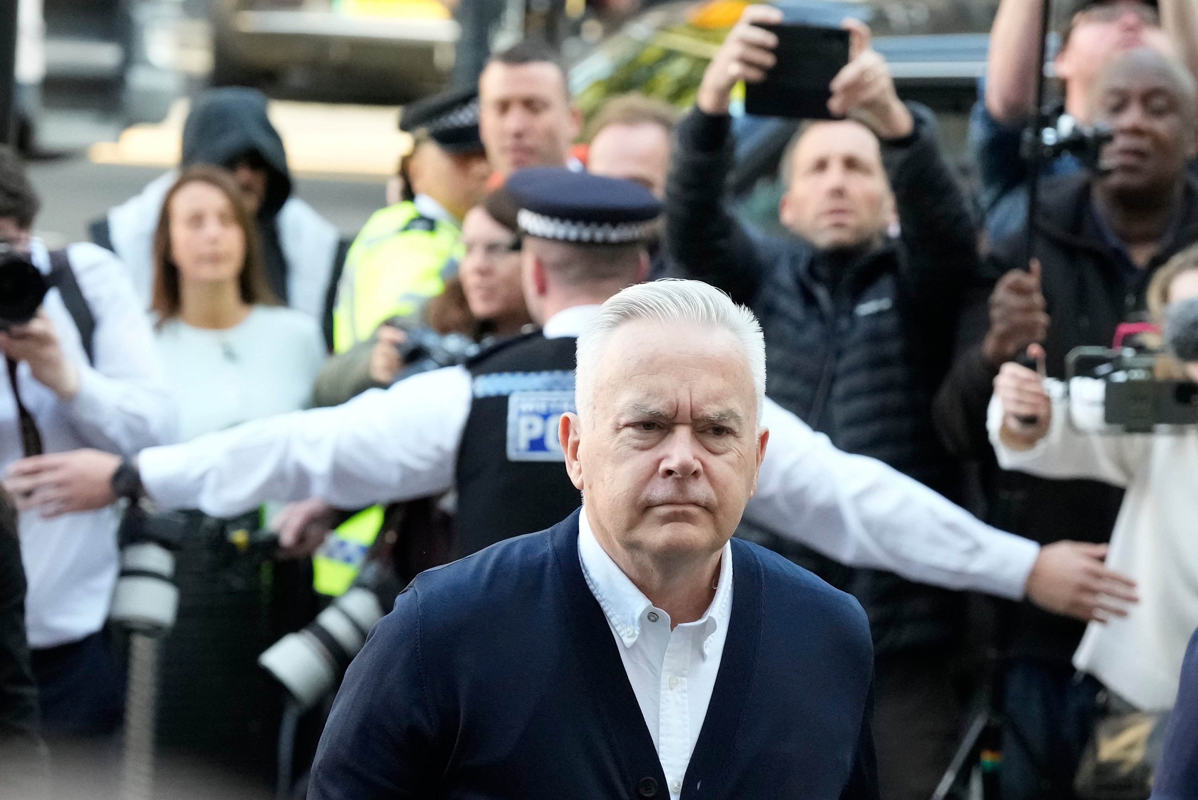 Former British TV news presenter, Huw Edwards, was given a suspended sentence at a London court on Monday after admitting making indecent images of children. Photo: AP