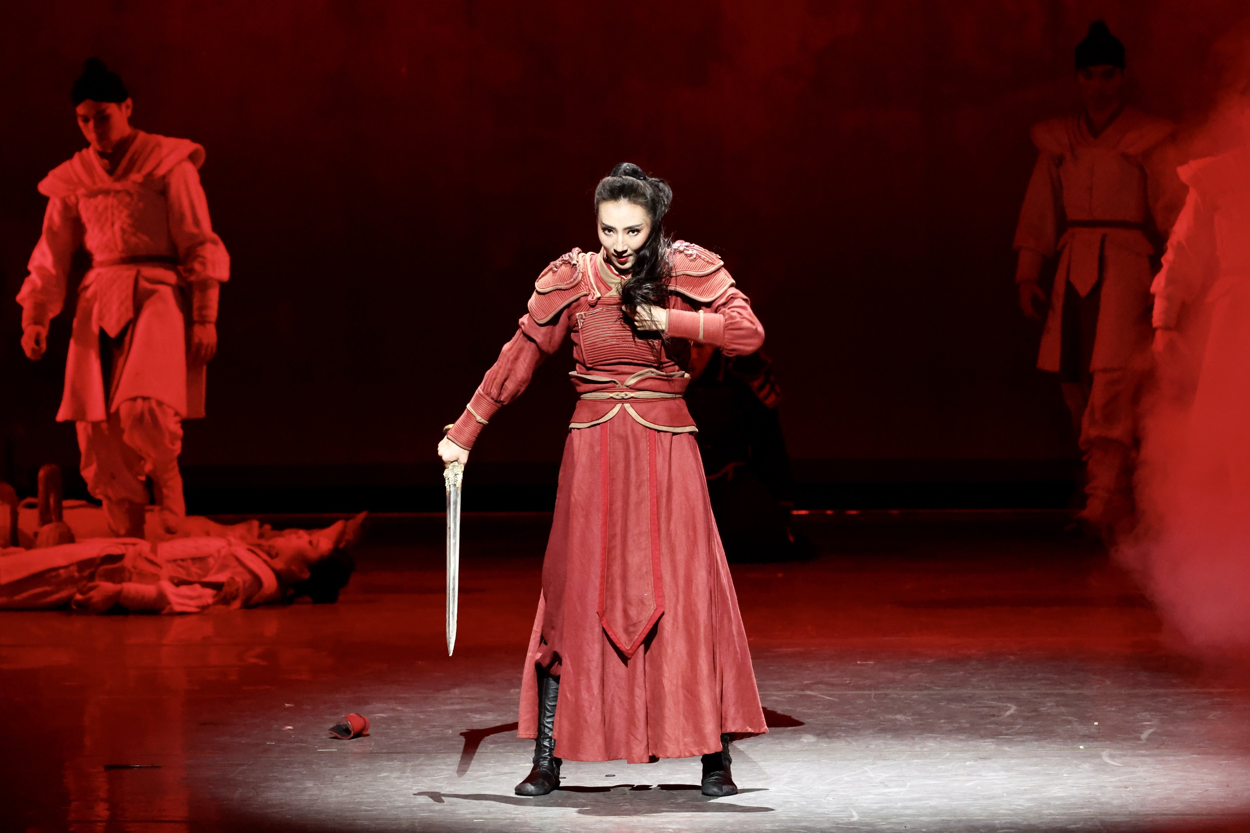 Hao Ruoqi in the title role in Ningbo Performance & Arts Group’s performance of Mulan as part of the Chinese Culture Festival 2024 in Hong Kong. Photo: LCSD