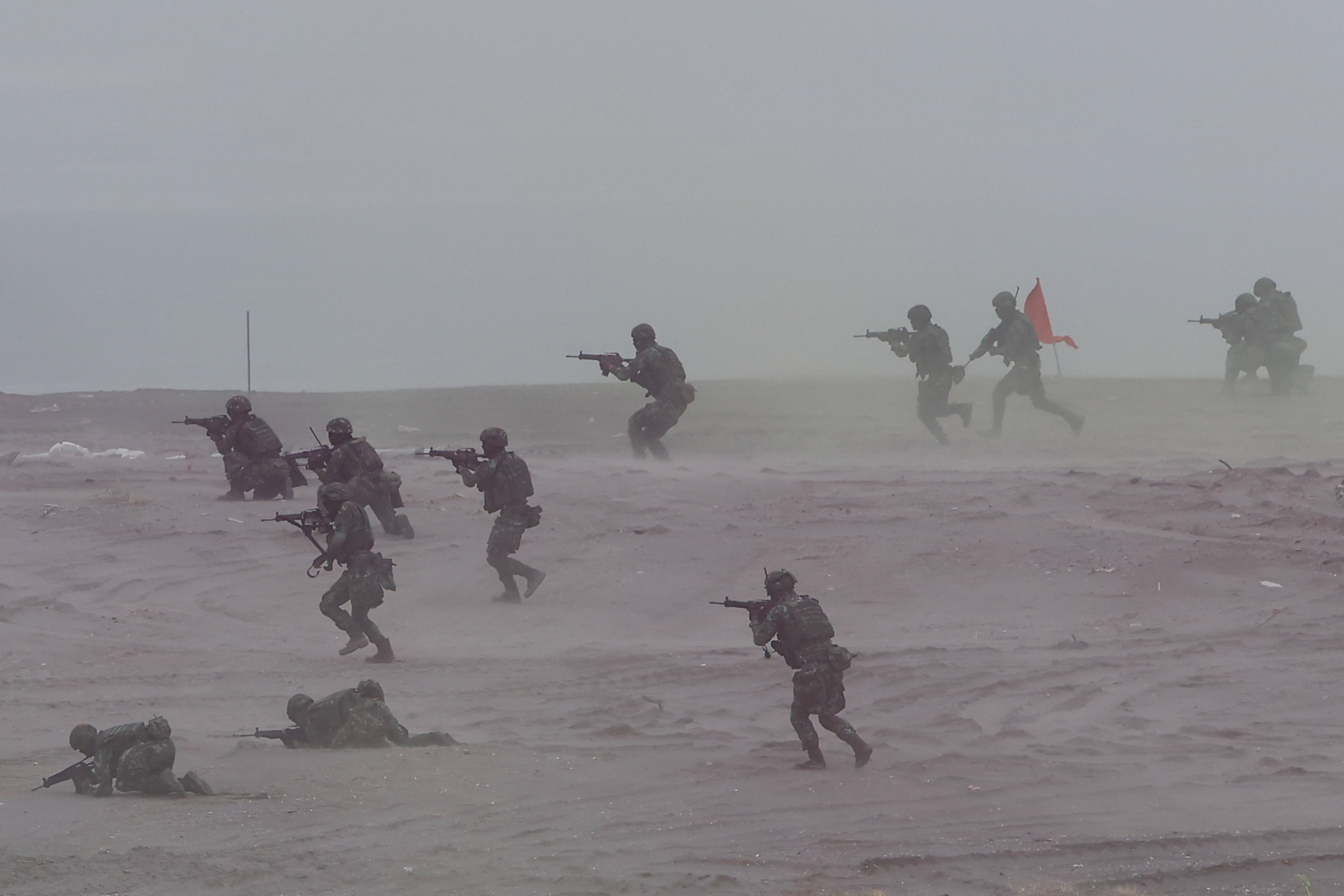 Taiwanese soldiers take part in the island’s annual Han Kuang drills, in New Taipei City in July. Photo: Reuters