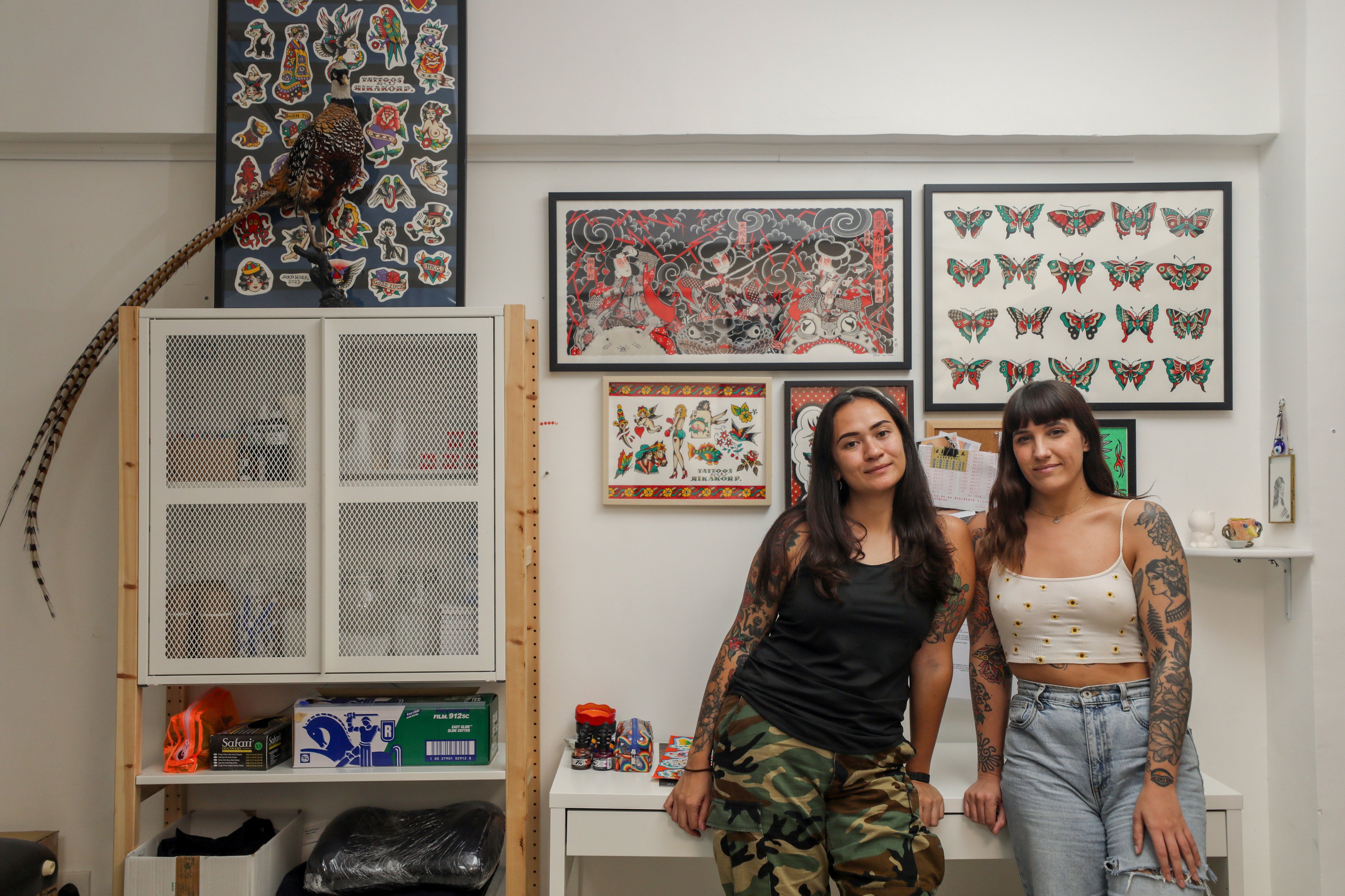 Co-owners of Star Crossed Tattoo Megan Lancaster (in white) and Rika Korponay at their studio in Wan Chai. We visit three prominent tattoo parlours ahead of this year’s Hong Kong China International Tattoo Exhibition, from October 4 to 6. Photo: Xiaomei Chen