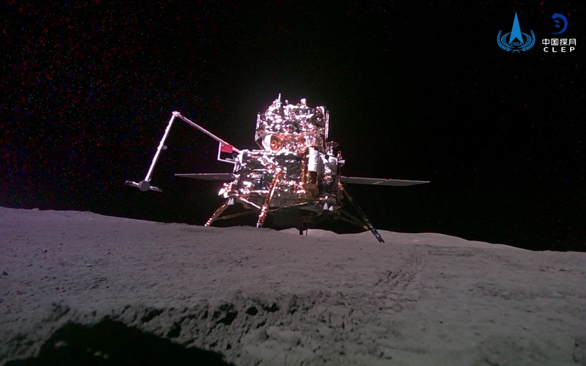 The Chang’e-6 ascender and lander is pictured on June 3. Photo: AFP / China National Space Administration