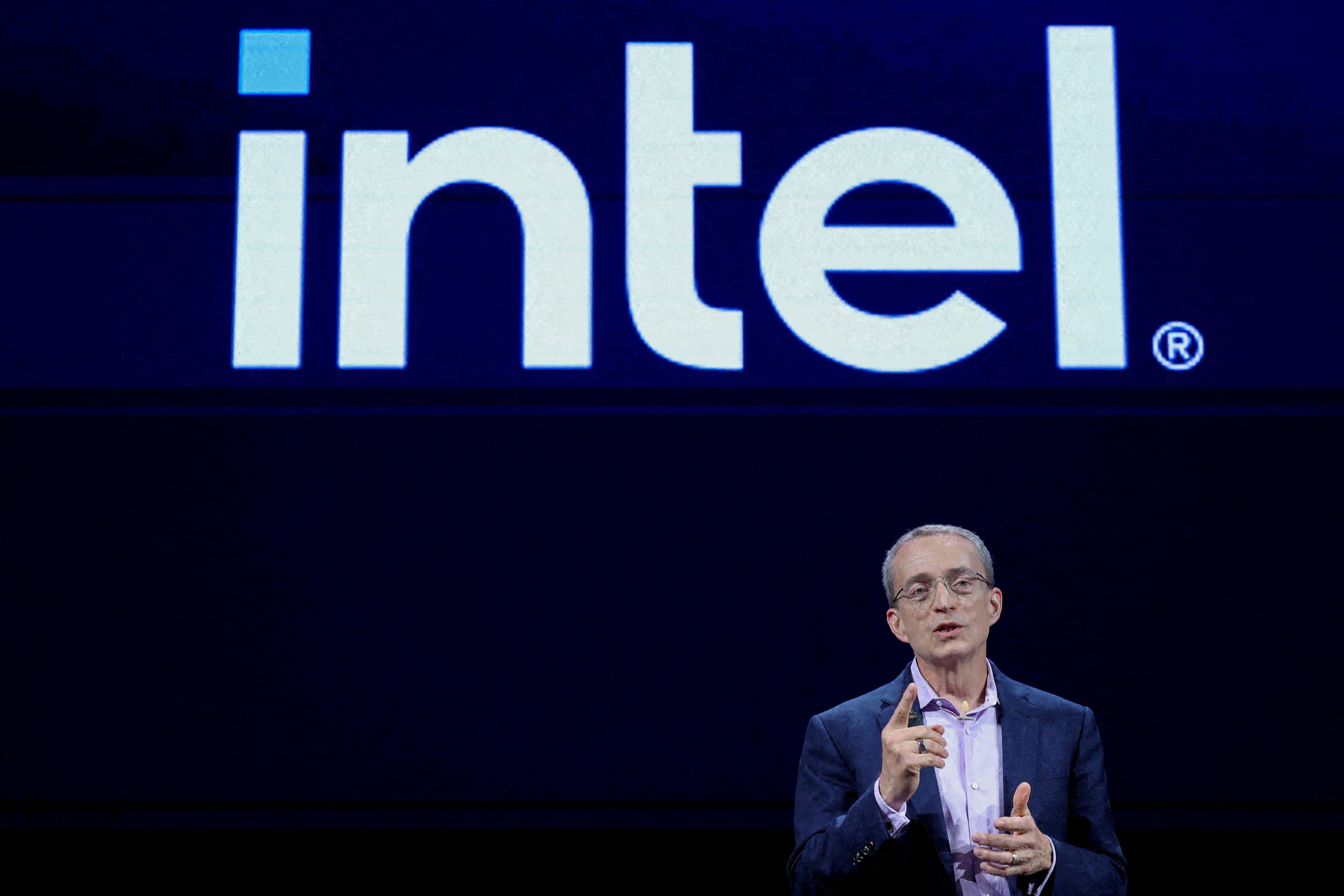 Intel CEO Pat Gelsinger delivers a speech at the Computex forum in Taiwan in June. Photo: Reuters