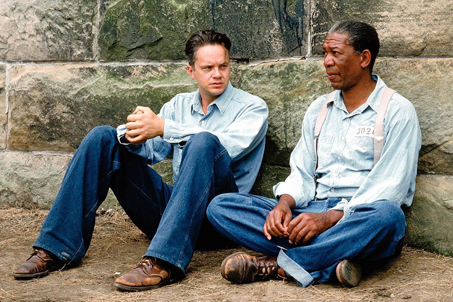 Tim Robbins and Morgan Freeman in a still from The Shawshank Redemption (1994). Frank Darabont’s prison drama did not win an Oscar, but in the 30 years since its release it has been hailed as one of the greatest films of all time. Photo: Courtesy of Park Circus/Warner Bros