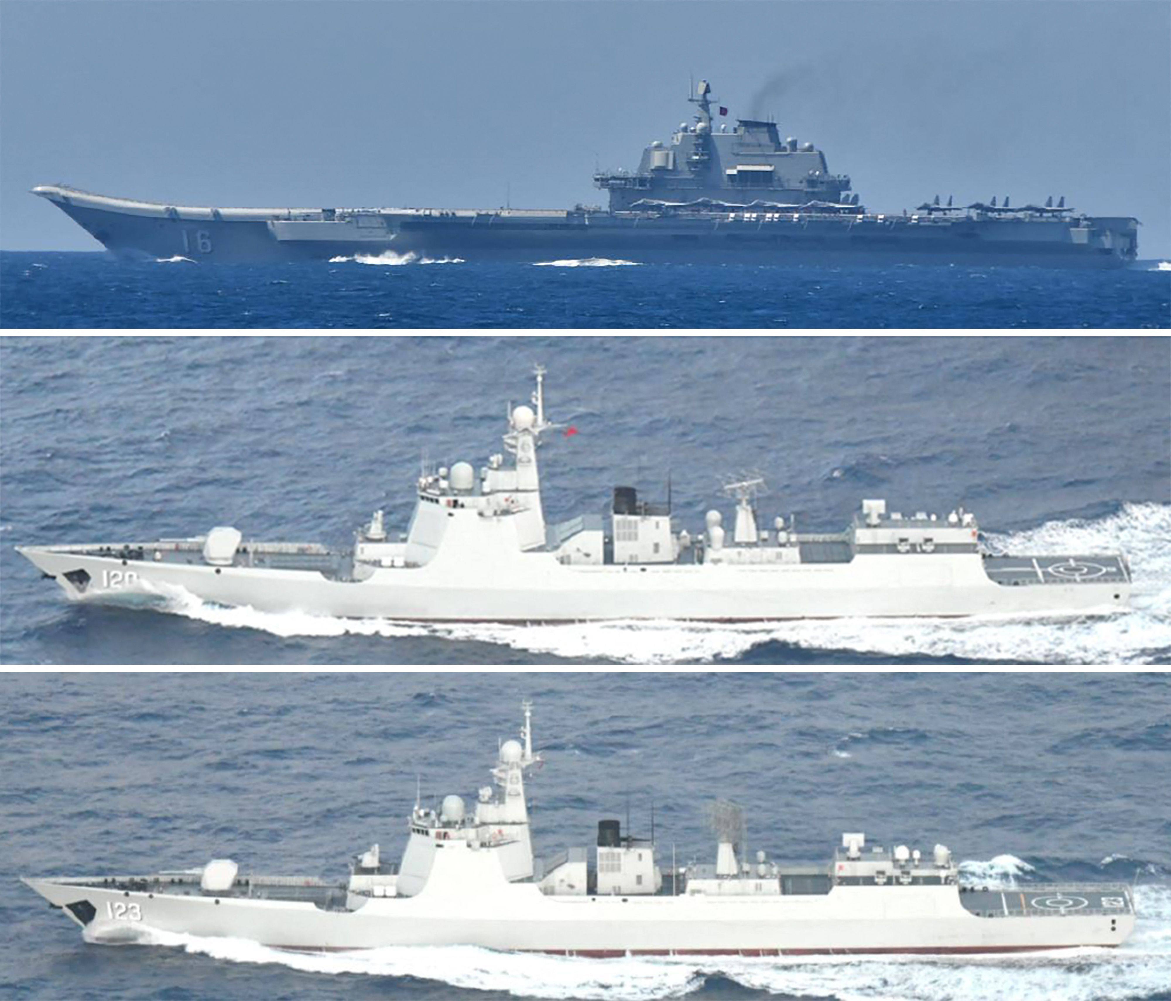 Japan’s Ministry of Defence has protested against the passage of the Chinese warships. Photo: AFP