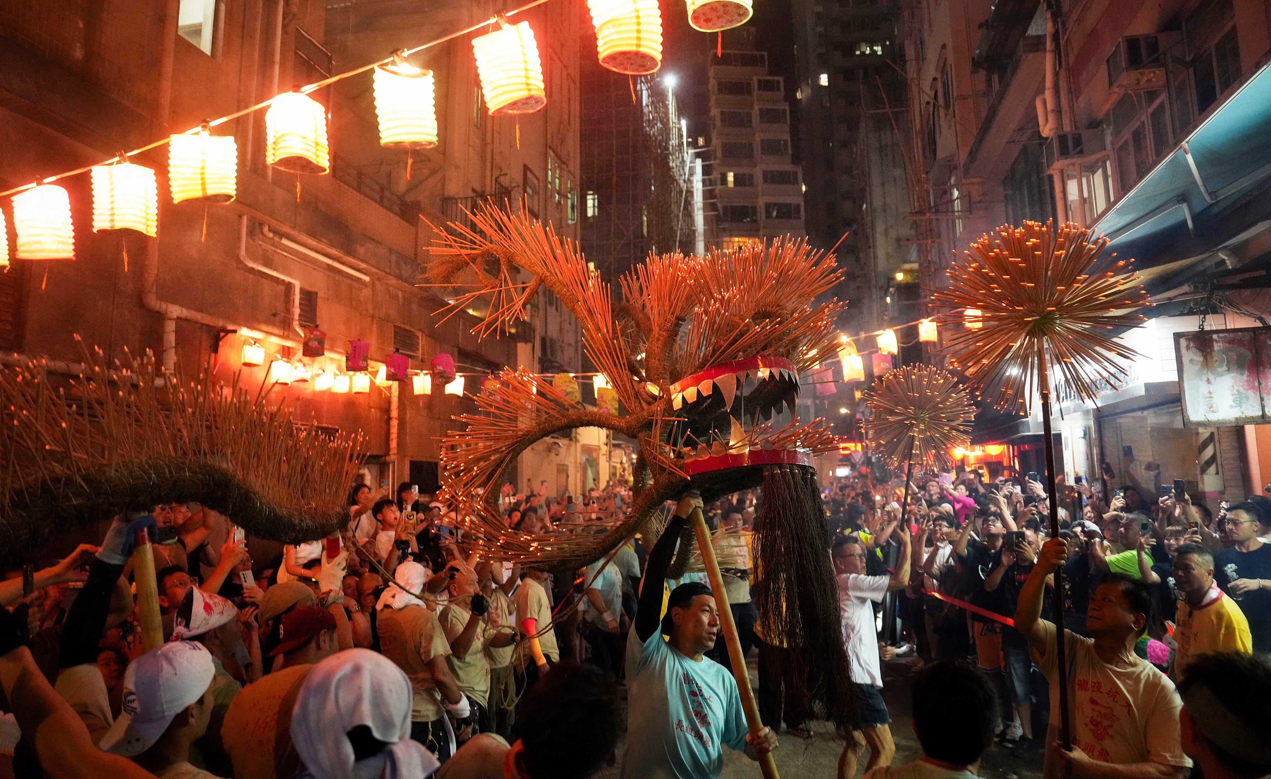 Tai Hang Fire Dragon Dance. The city only received 440,800 visitors between Sunday and Tuesday. Photo: Elson Li