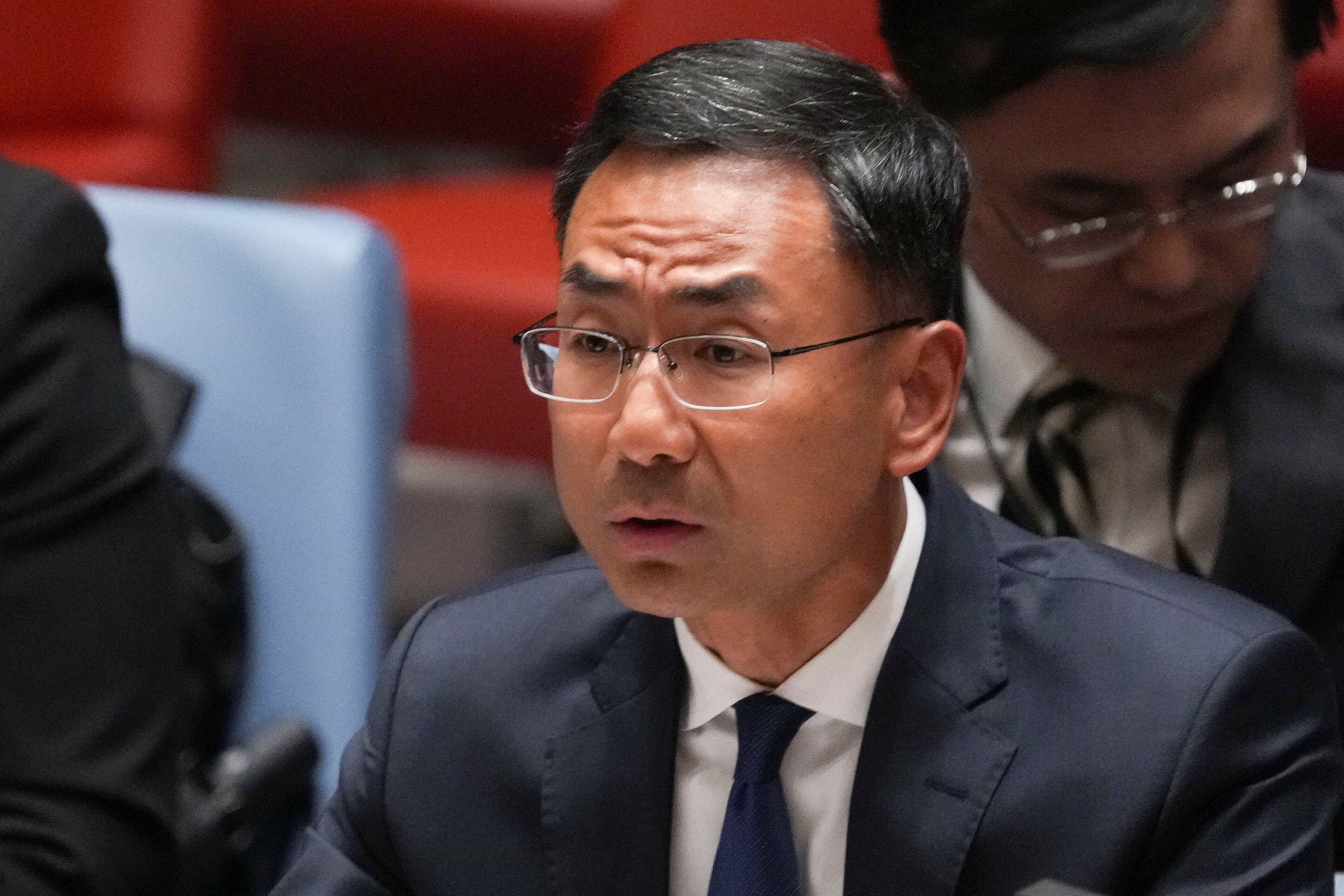 China’s deputy permanent representative to the UN Geng Shuang attends a Security Council meeting at the United Nations headquarters in New York on September 4. Photo: Reuters