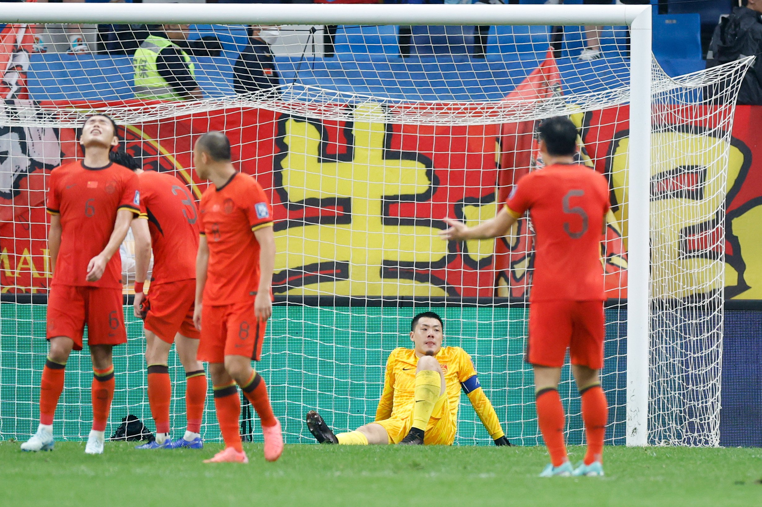 Goalkeeper Wang Dalei looks on during China’s 2026 Fifa World Cup Asian Qualifiers match against Saudi Arabia in Dalian, in northeast Liaoning province, on September 10. China’s top-down approach to sports development has brought widespread success in individual sports but little in popular team sports such as football and basketball. Photo: Xinhua