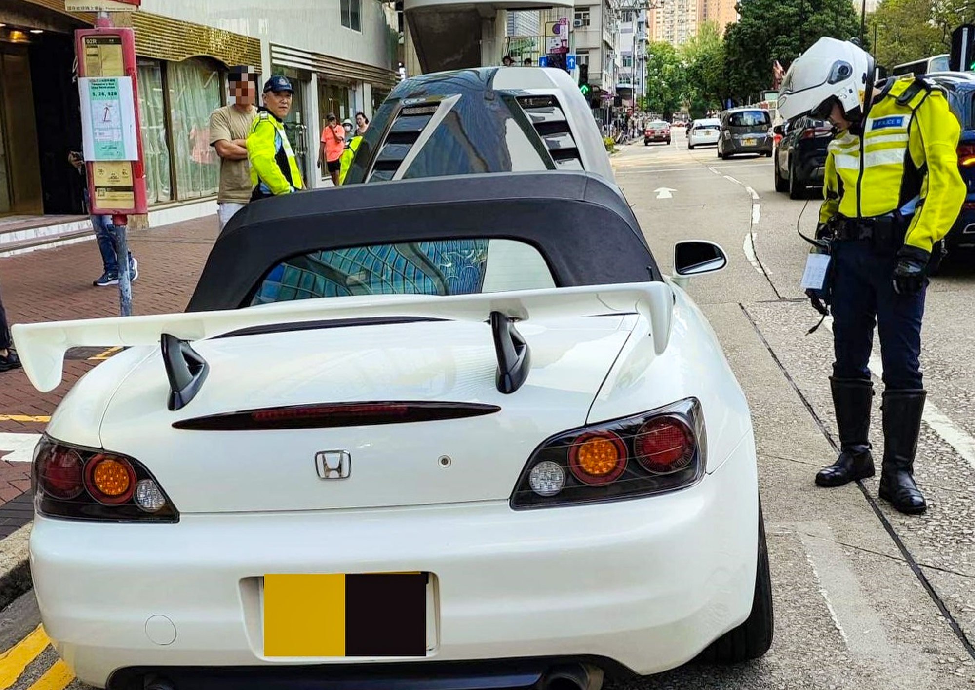 The seized cars are suspected of having enhanced rear spoilers, altered steering wheels and modified exhaust pipes. Photo: Handout