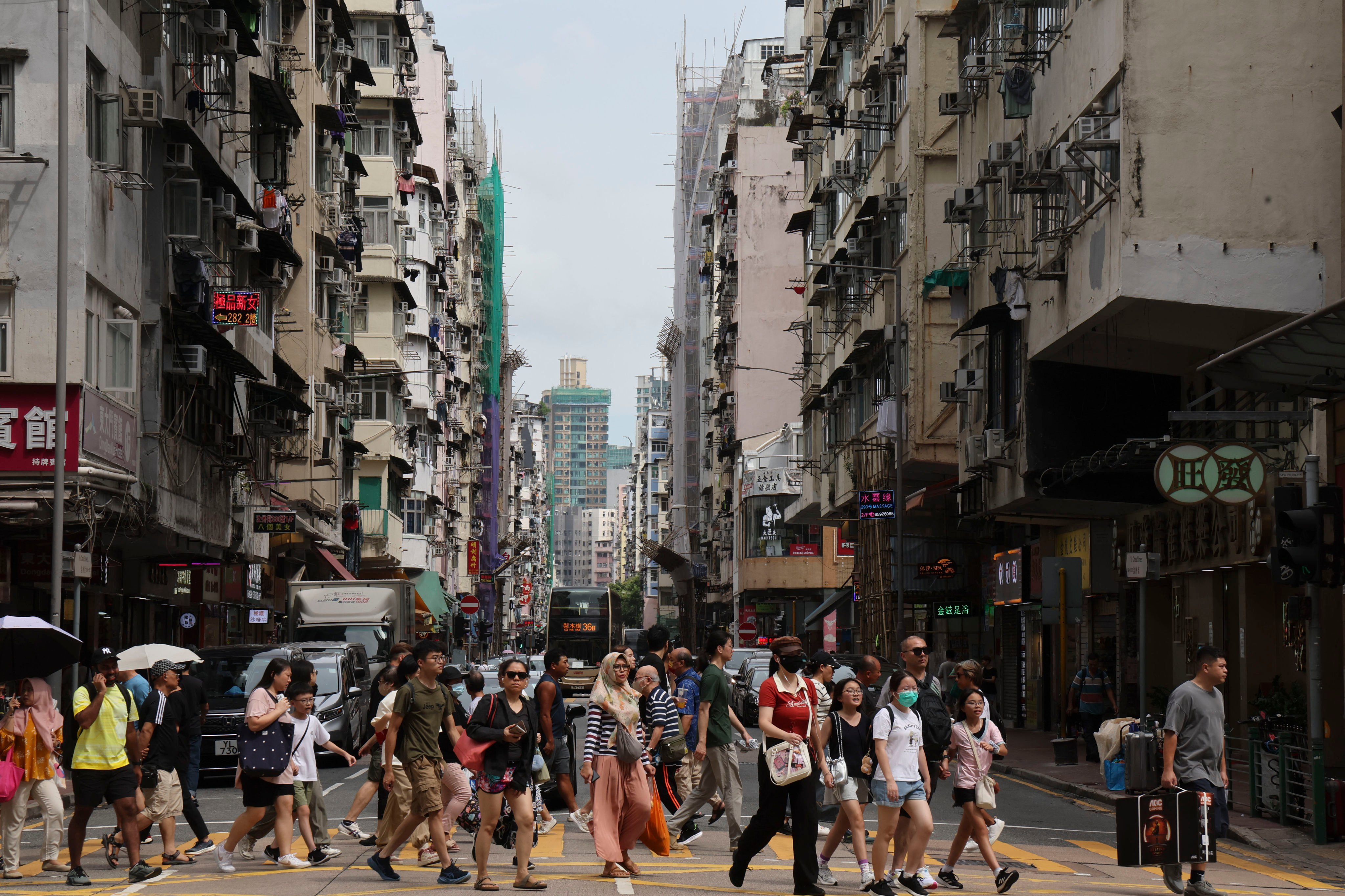 Pedestrians in Hong Kong’s Sham Shui Po neighbourhood on 11 August 2024. Photo: Dickson Lee