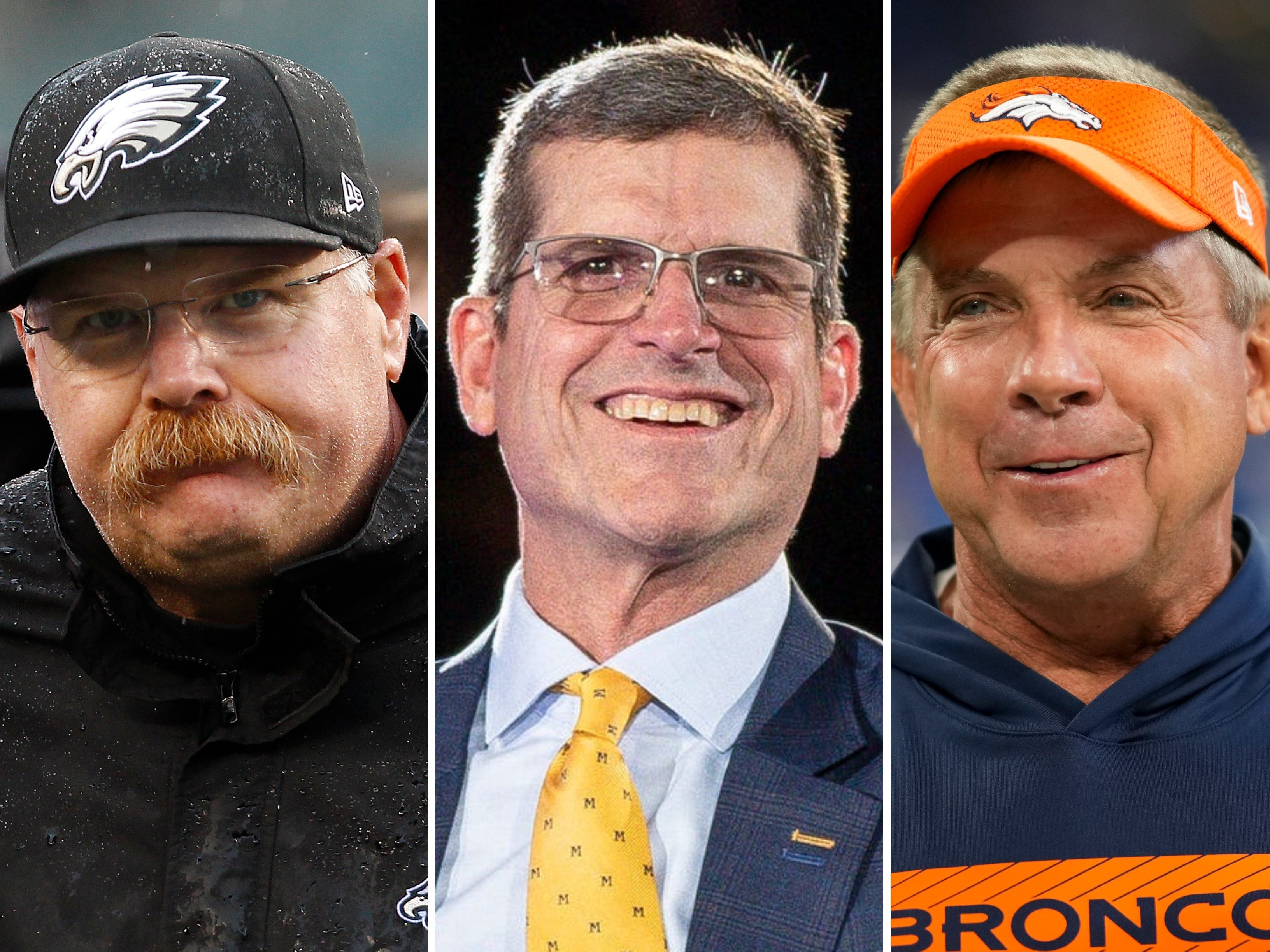 Andy Reid, Jim Harbaugh and Sean Payton are among some of the richest NFL coaches in the US. Photos: MCT, Getty Images, Reuters