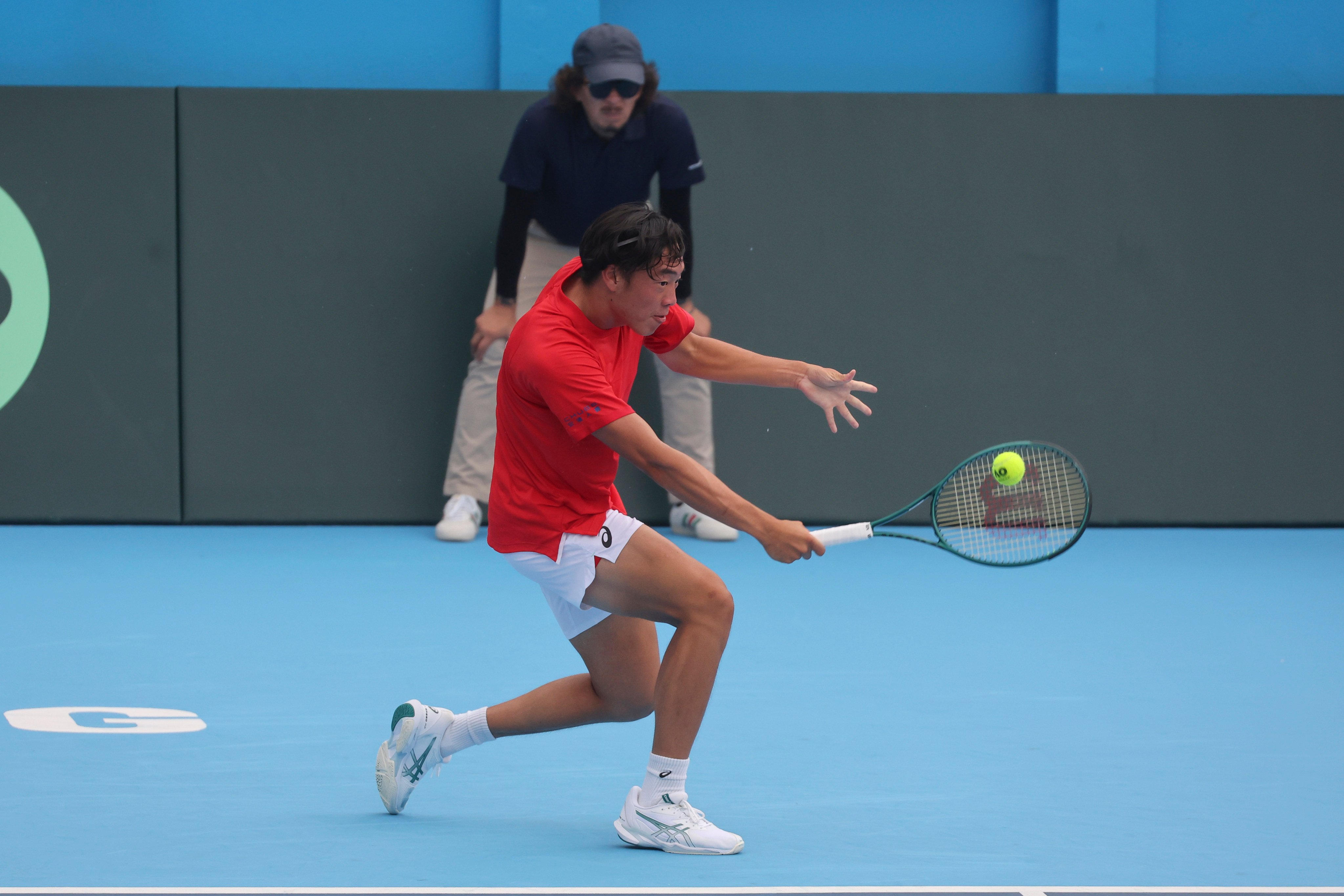 Hong Kong qualifier Coleman Wong almost won the second-round match in straight sets before fading away in the decider. Photo: Edmond So