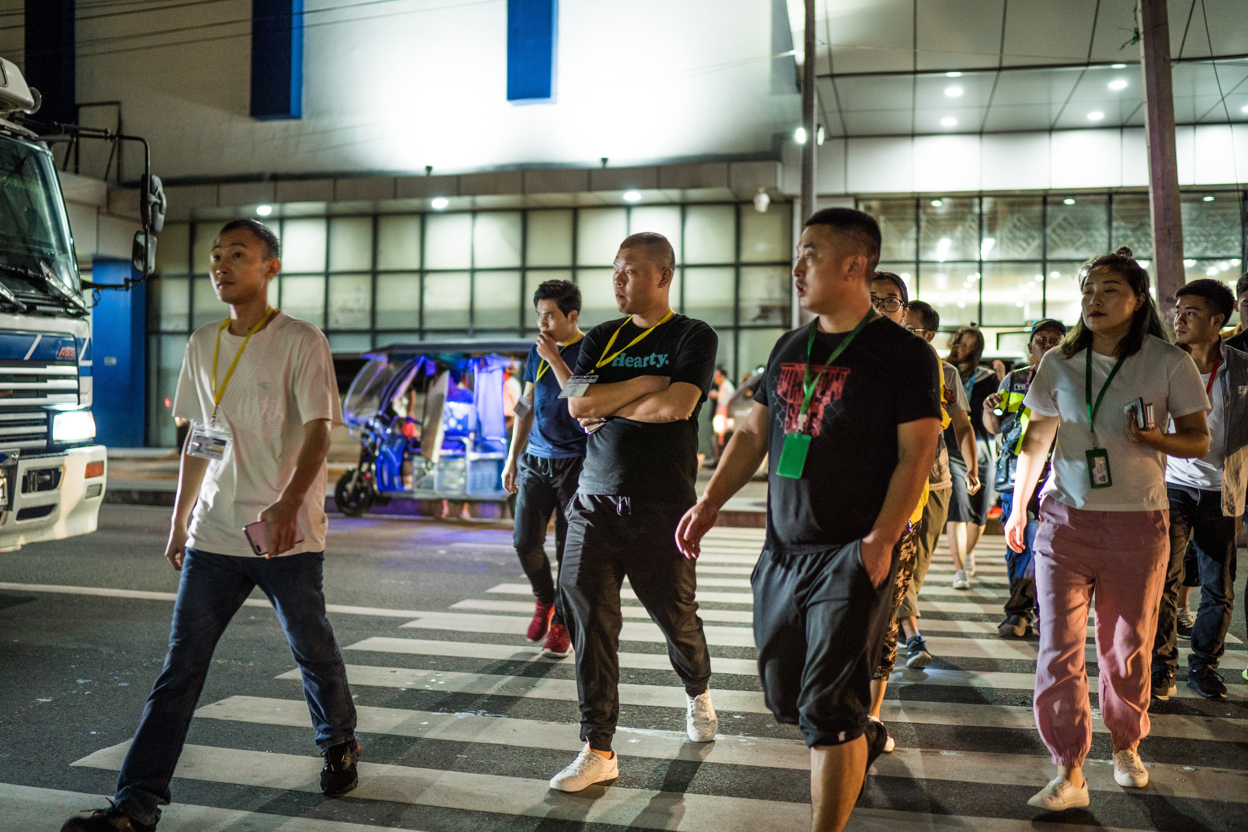 Chinese workers outside a Pogo office in Paranaque City, Philippines. Photo: Martin San Diego
