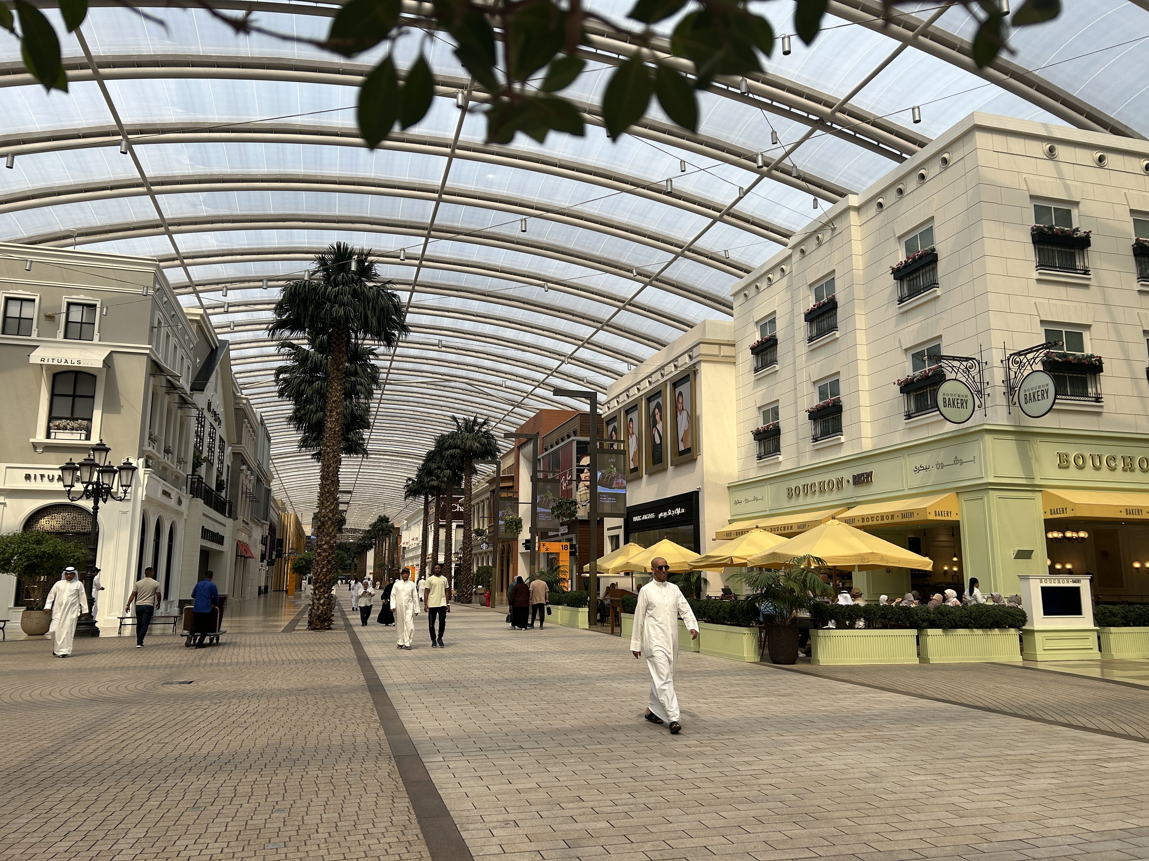 People in Kuwait escape the heat by walking through the popular Avenues mall. Photo: Getty Images