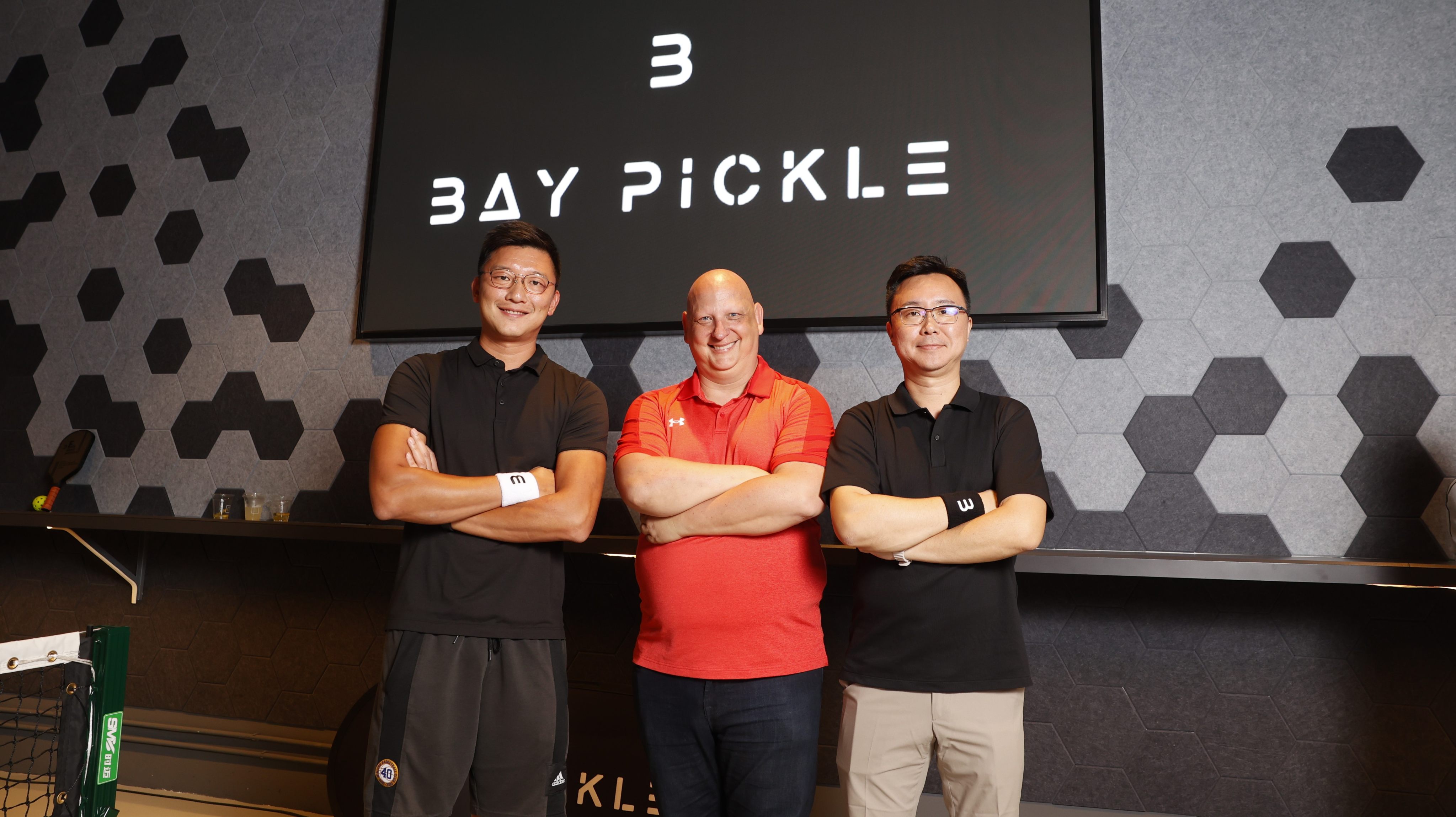 Bay Pickle co-founders Albert Fung (left) and Ken Deng (right) flank Steve Kuhn. Photo: Above the Line