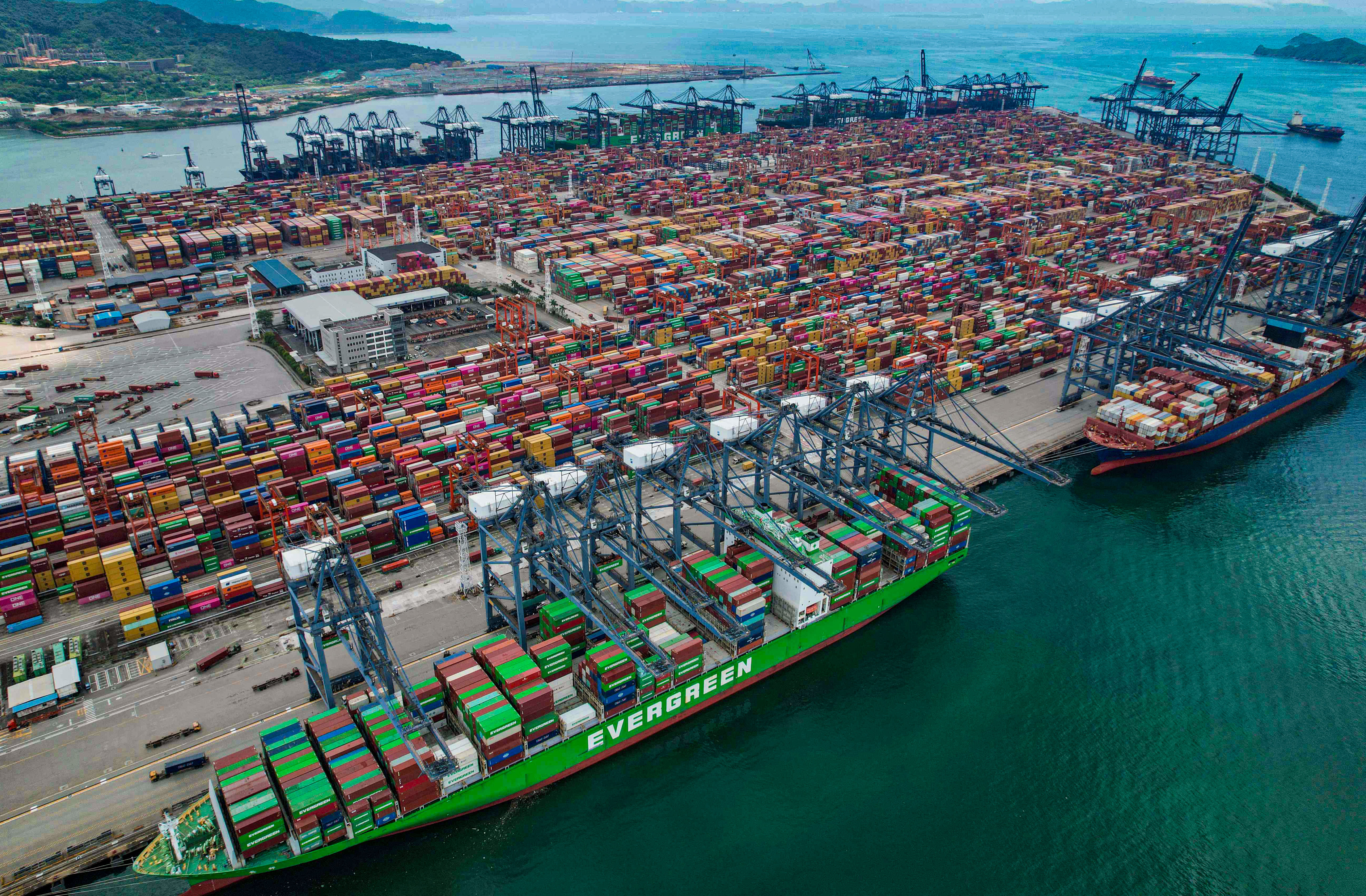 Cargo containers stacked at Yantian port in China’s Guangdong province. It is one of the southern ports where goods bound for Africa arrive on the Hunan-Guangdong-Africa rail-sea intermodal logistics route to be loaded on to ocean freighters. Photo: AFP