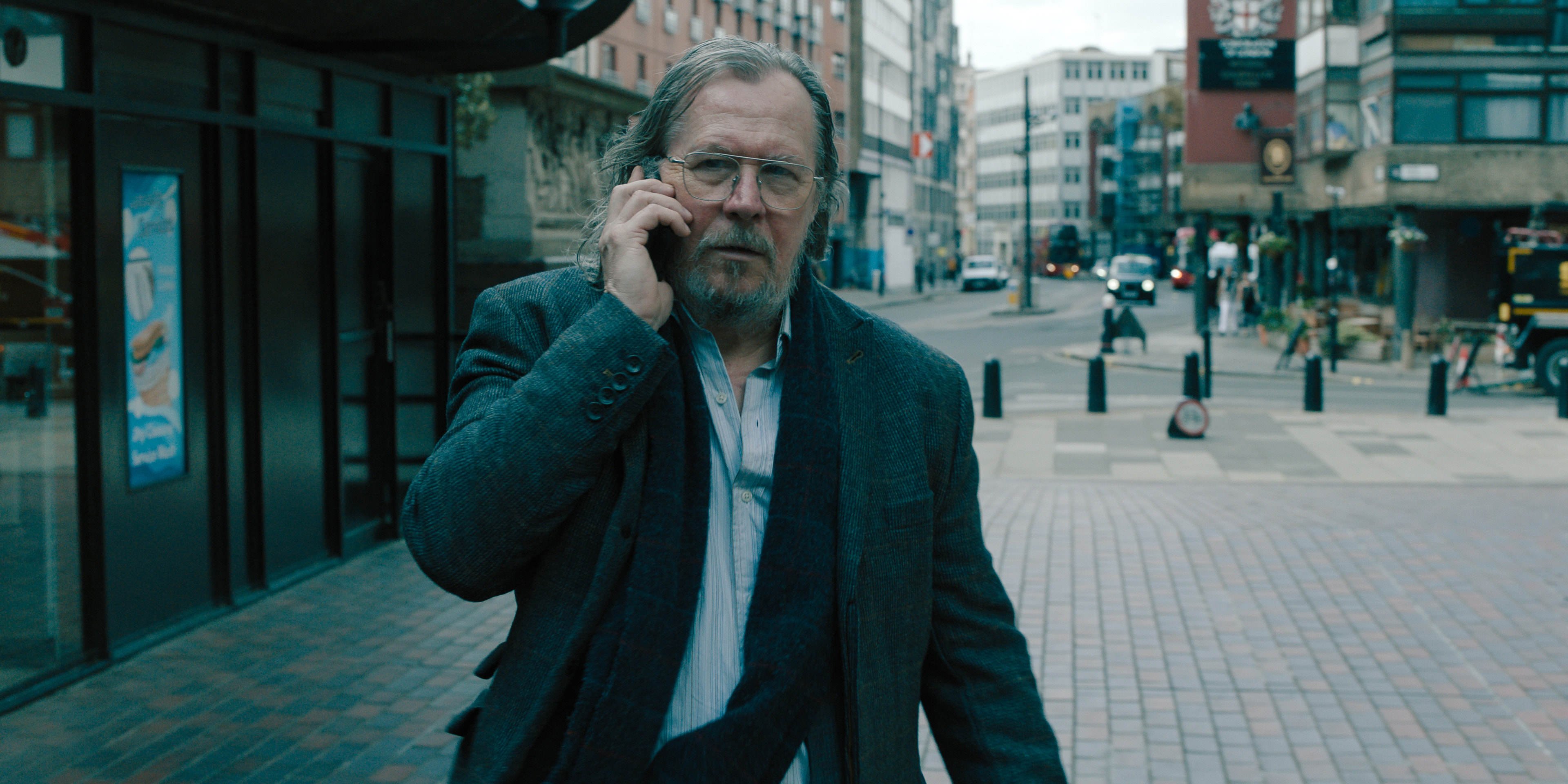 Gary Oldman in a still from Slow Horses. Photo: Apple TV+