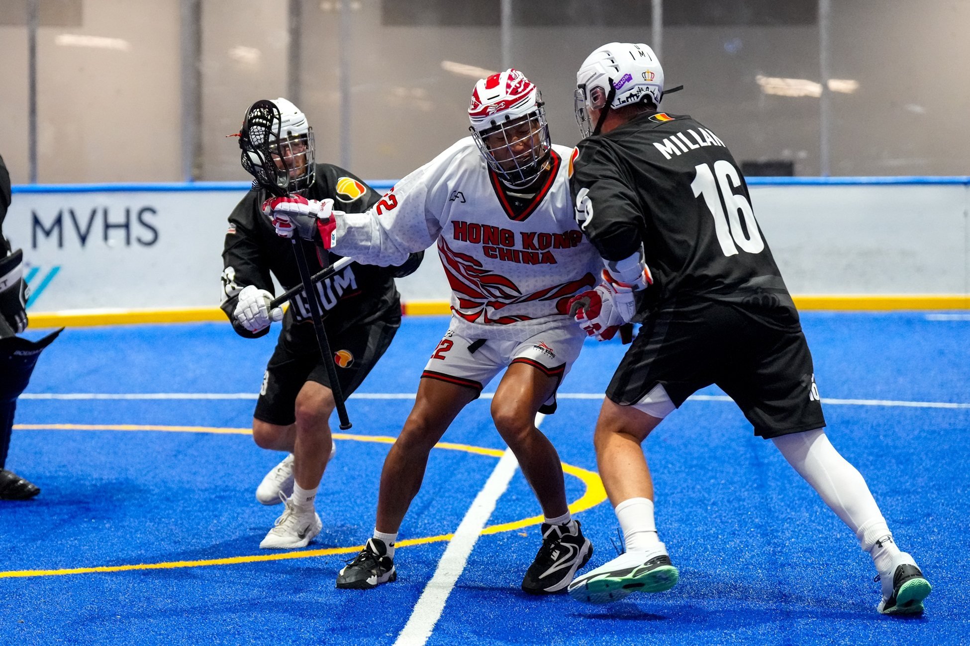 Hong Kong defeated Belgium 13-5 for a winning start at the World Lacrosse Box Championships. Photo: World Lacrosse