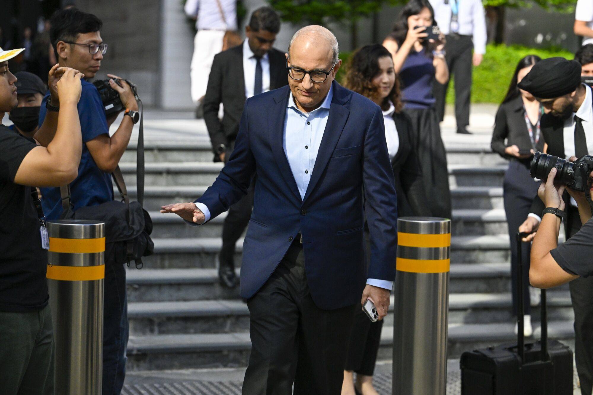 S Iswaran, Singapore’s former transport minister, leaves the State Courts in March. Photo: Bloomberg