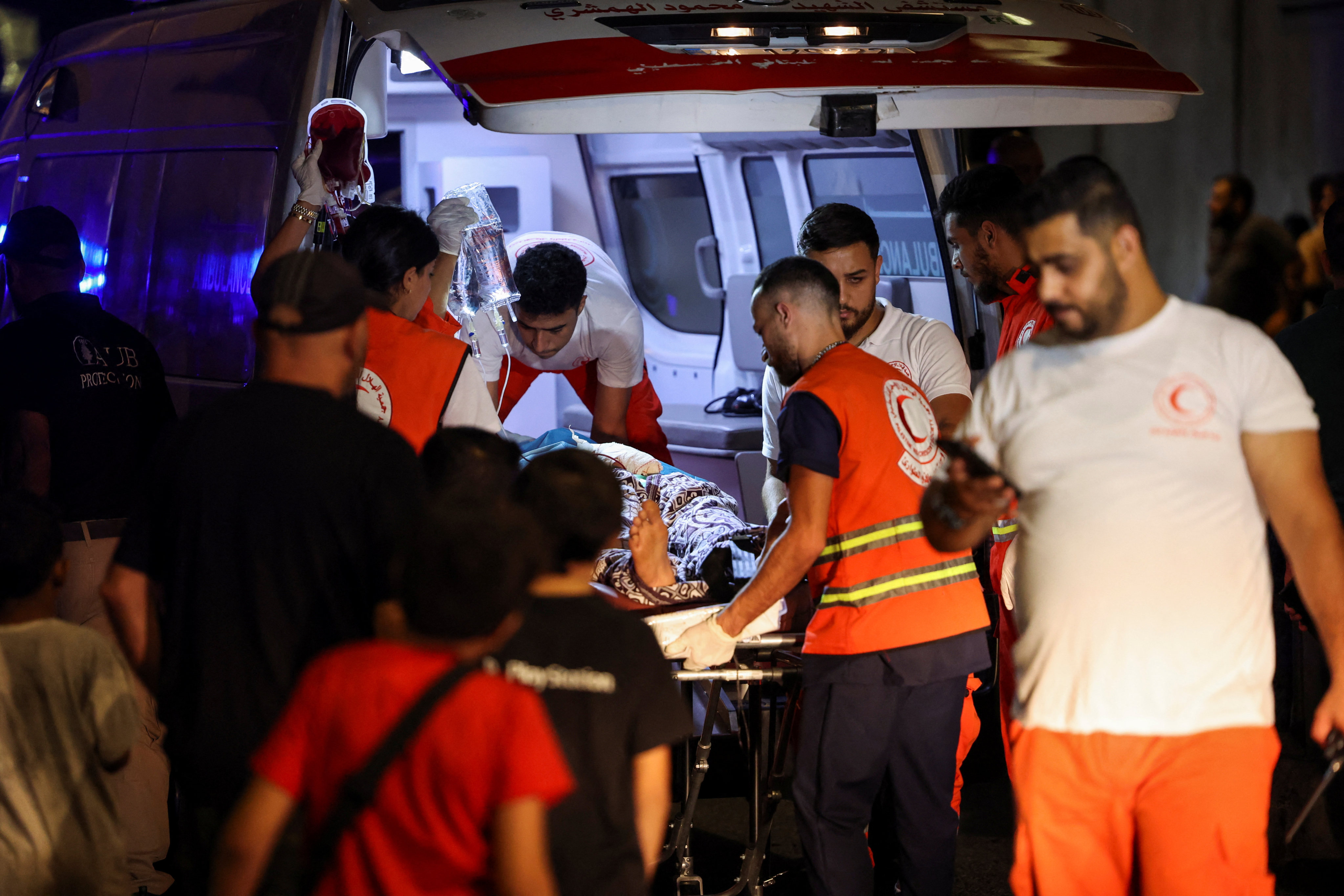 A person is carried on a stretcher outside American University of Beirut Medical Centre after people were wounded and killed when pagers exploded across Lebanon, on September 17. Photo: Reuters  