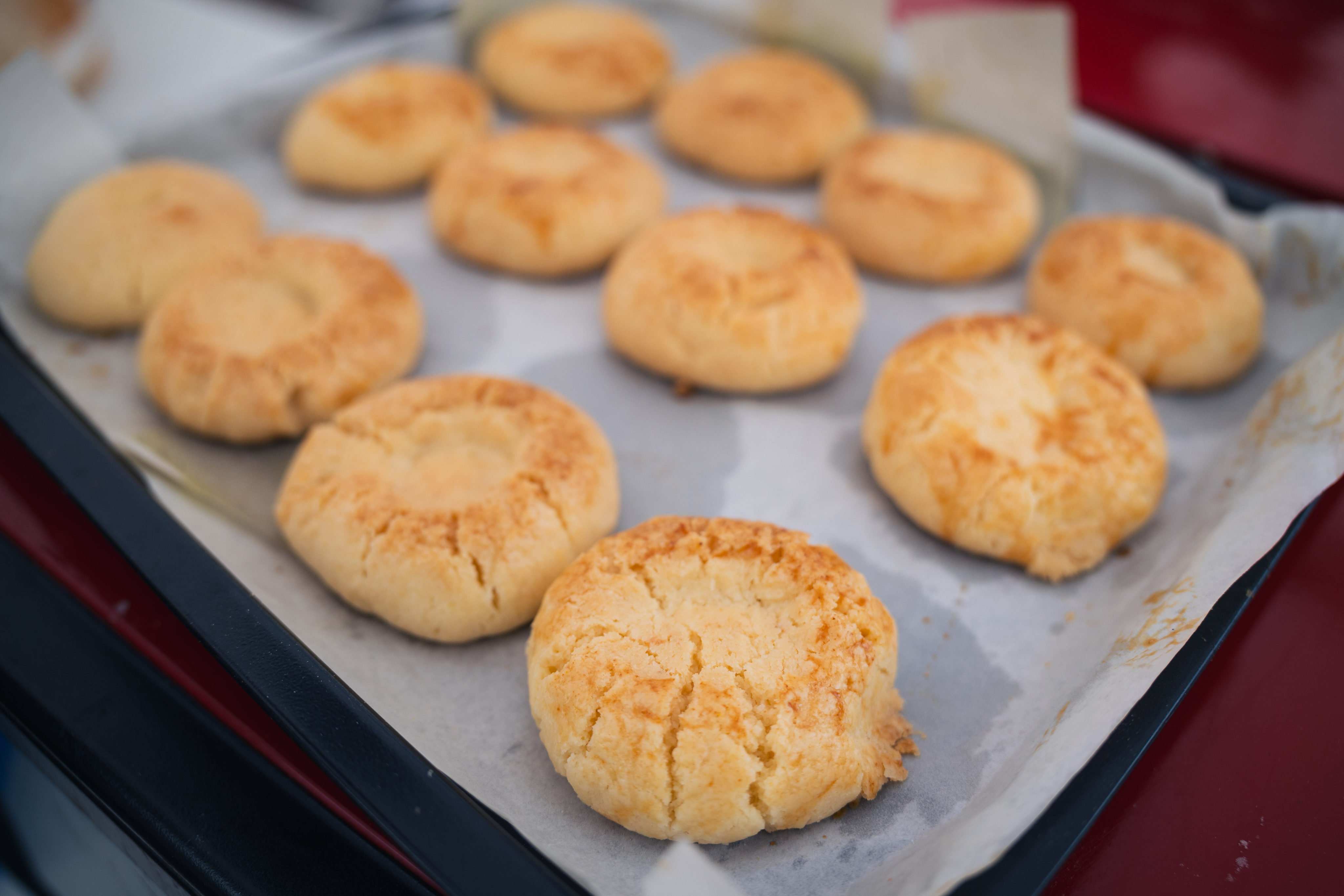 Traditional Chinese walnut cookies made by Hong Kong master baker Man Fuk-on, at the Hong Kong Culture Festival, in August, 2024.  Photo: Hong Kong Culture Festival