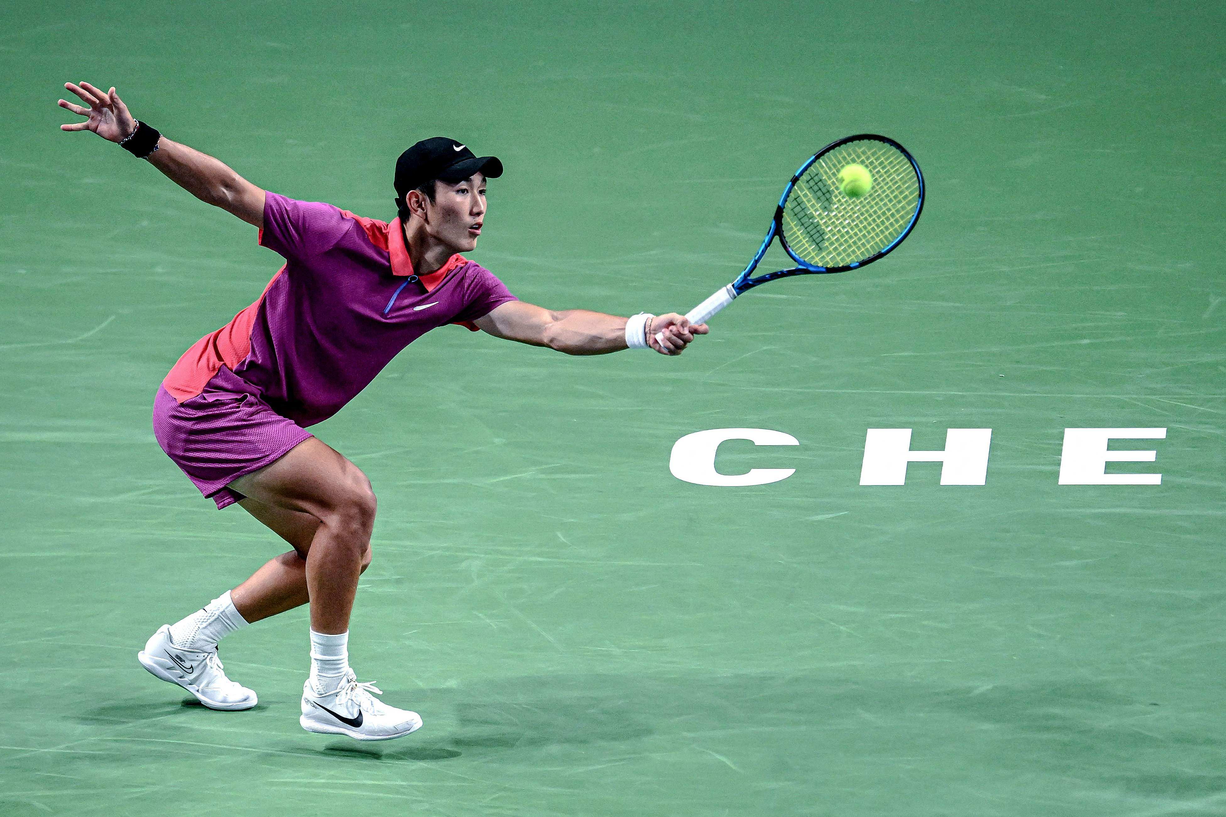 Jerry Shang became just the second Chinese player ever to win an ATP Tour title at the Chengdu Open. Photo: AFP