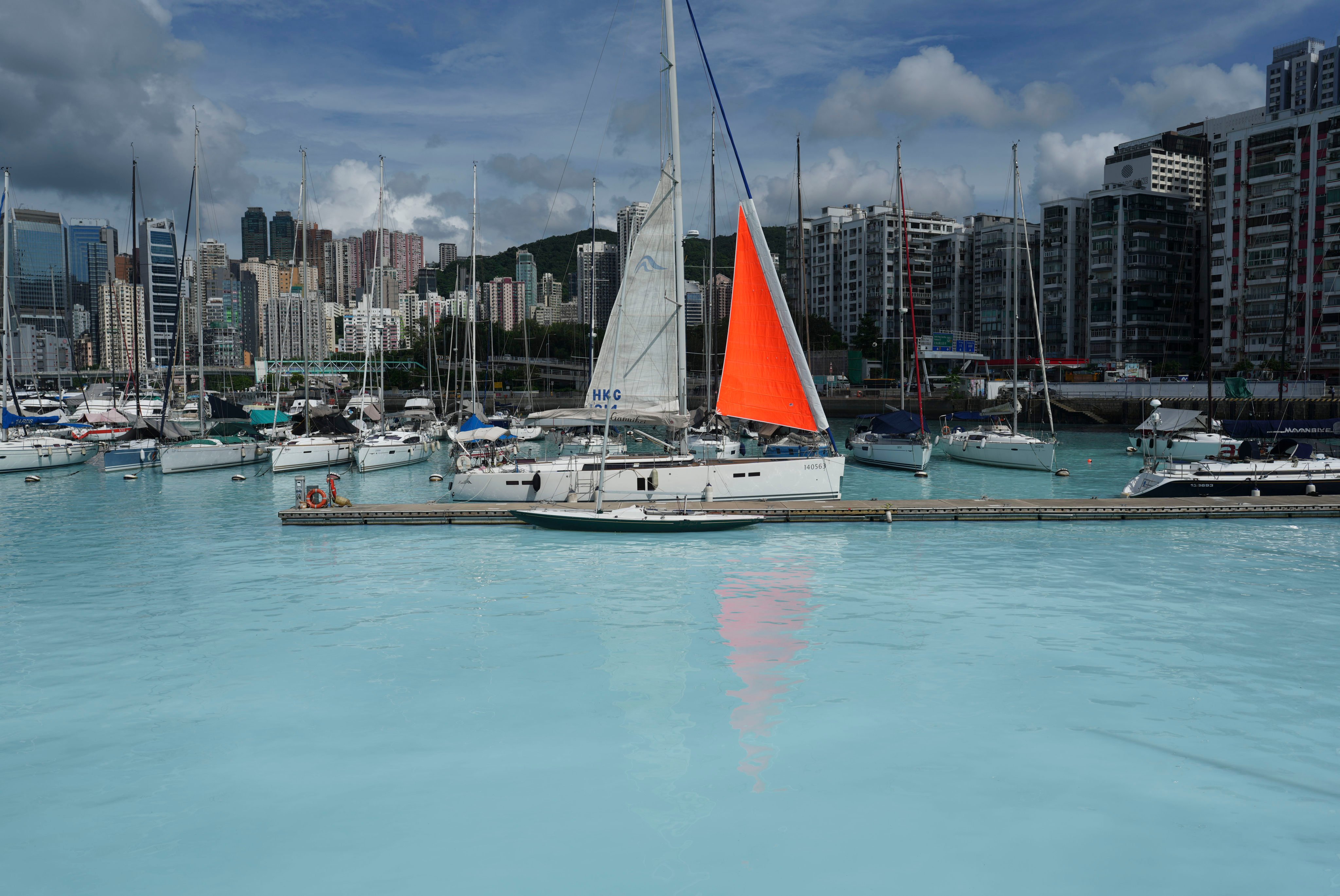 Blue water at Causeway Bay Typhoon Shelter. Photo: Sam Tsang