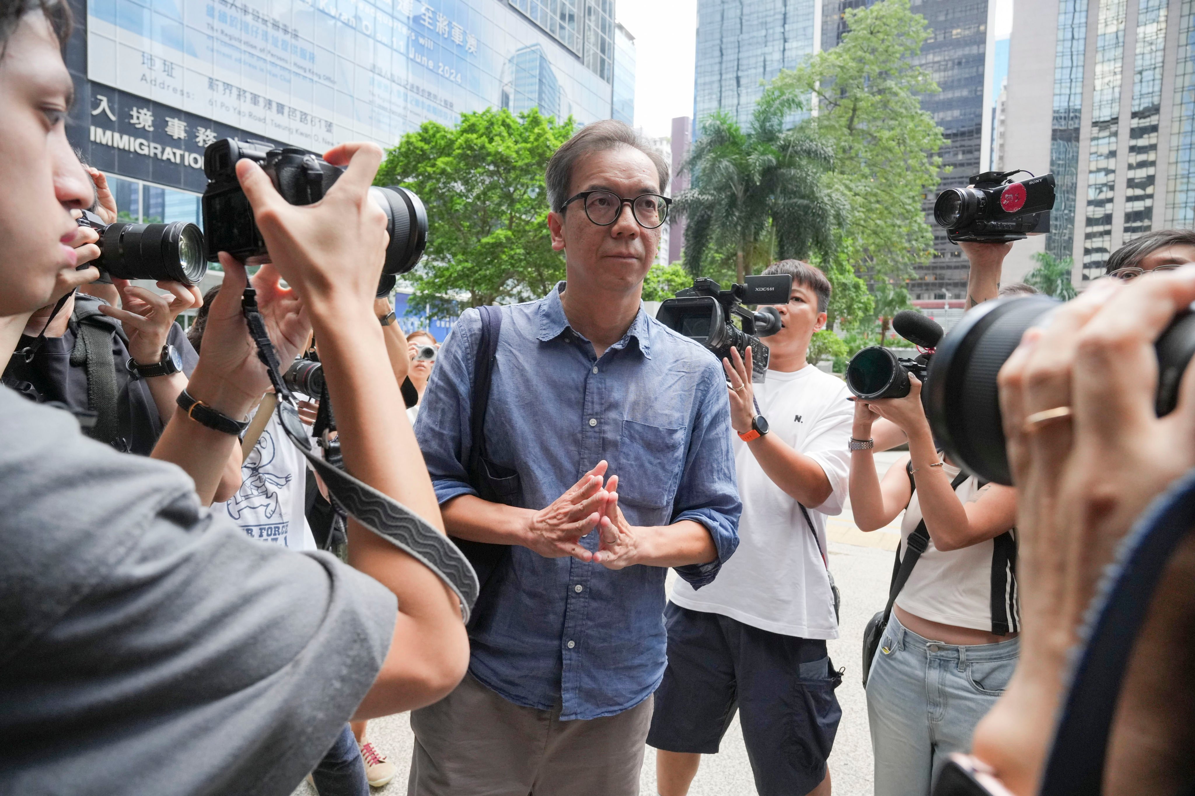 Chung Pui-kuen, former chief editor of Hong Kong’s Stand News, arrives at the District Court in Wan Chai to face sentencing. Photo: May Tse