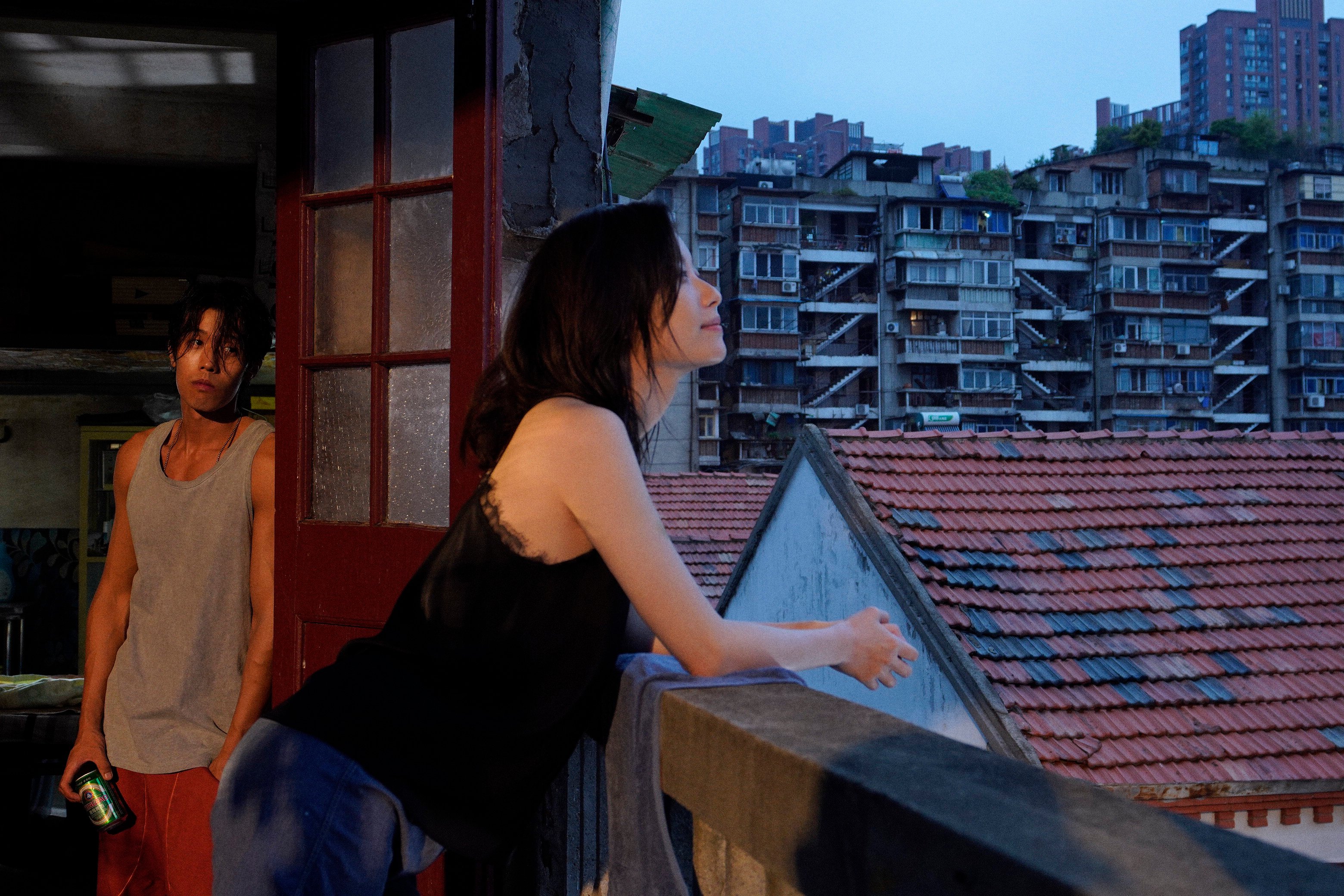 Zhou You (left) and Ni Ni in a still from Bound in Heaven.