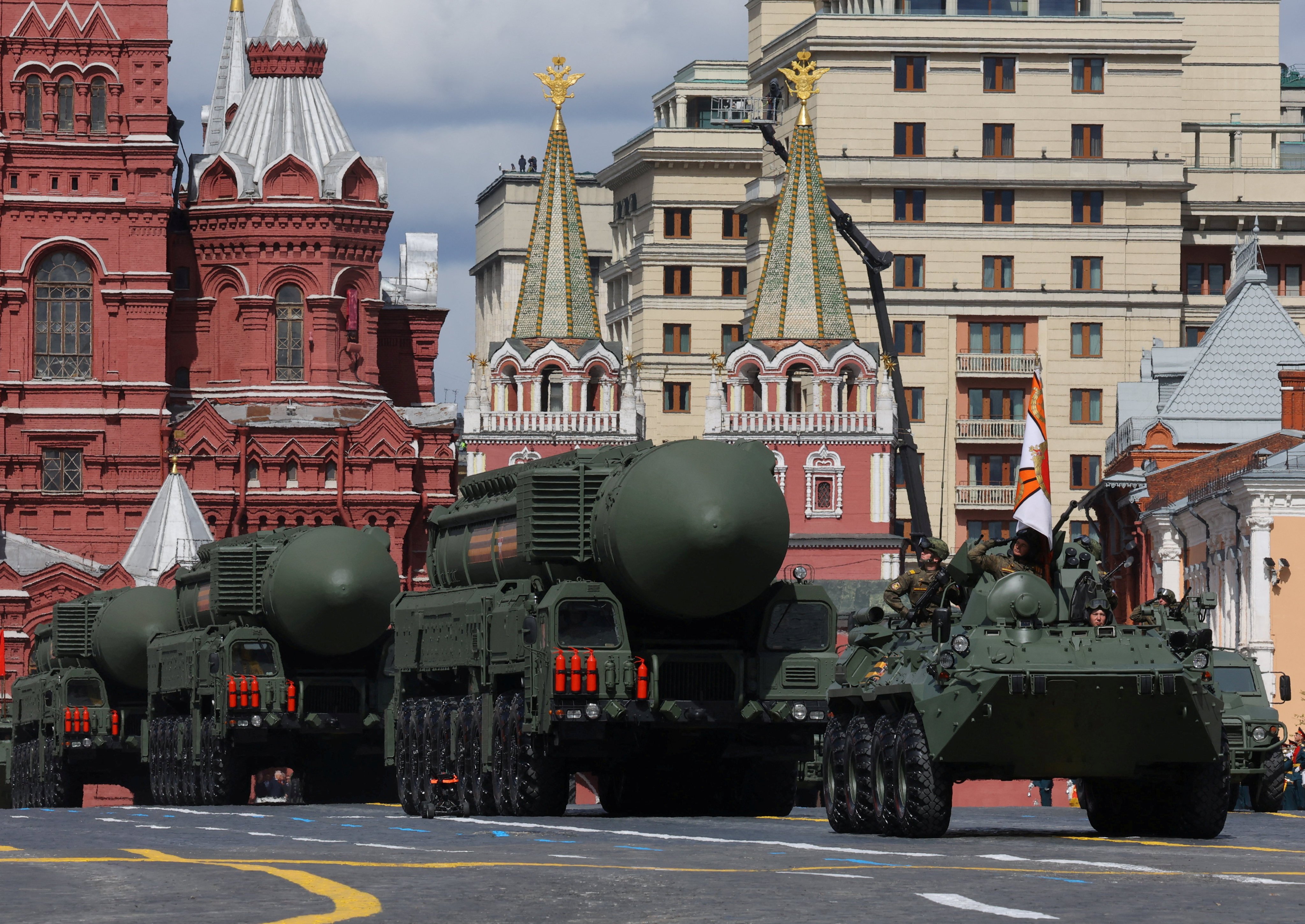 Yars intercontinental ballistic missile systems on display in Moscow’s Red Square. File photo: Reuters