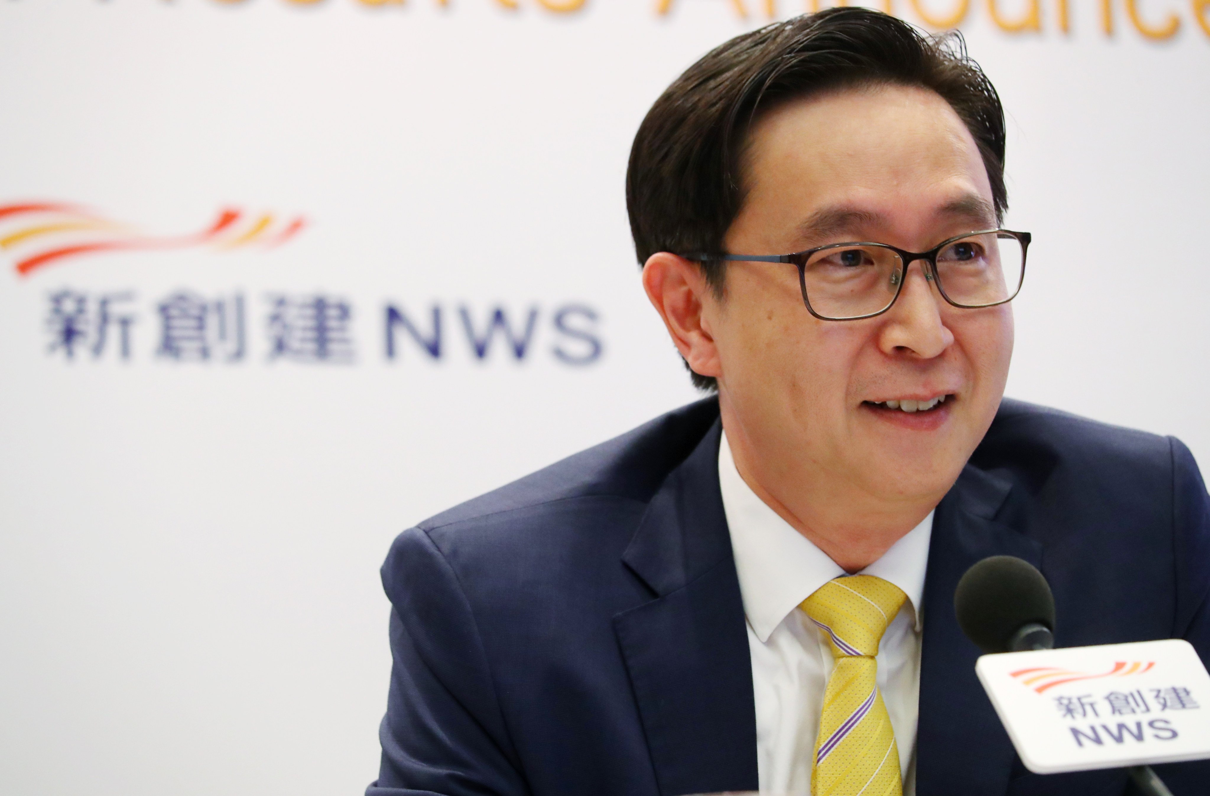 Eric Ma Siu-cheung, Chief Executive Officer of NWS Holdings, during the company’s 2019 interim results press conference at the Hong Kong Convention and Exhibition Centre in Wan Chai on 26 February 2019. Photo: Edmond So.