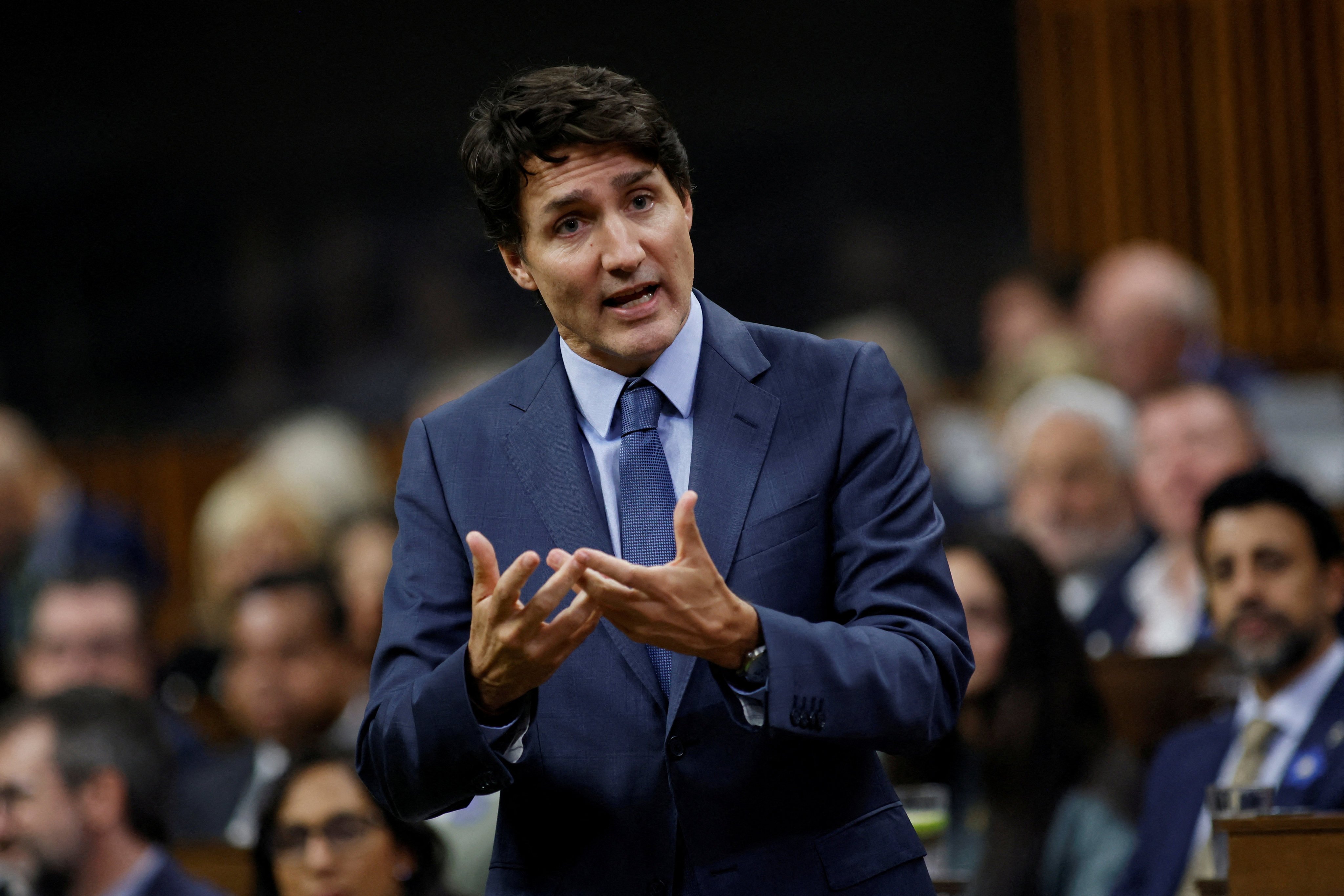 Canada’s Prime Minister Justin Trudeau speaks in the House of Commons on Parliament Hill in Ottawa on Wednesday. Photo: Reuters