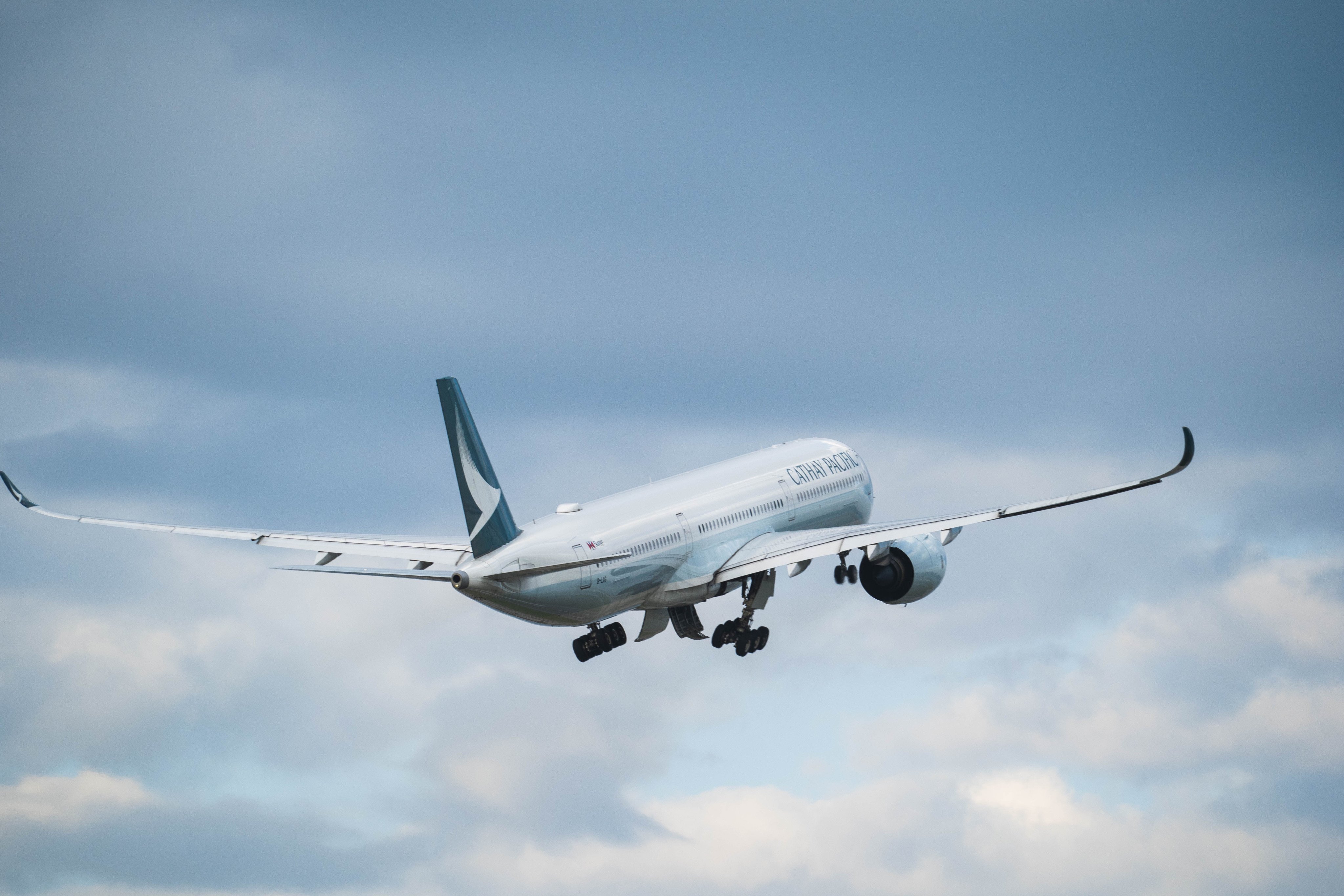 A Cathay Pacific Airbus A350-1000 plane takes off from Hong Kong International Airport. Photo: Shutterstock