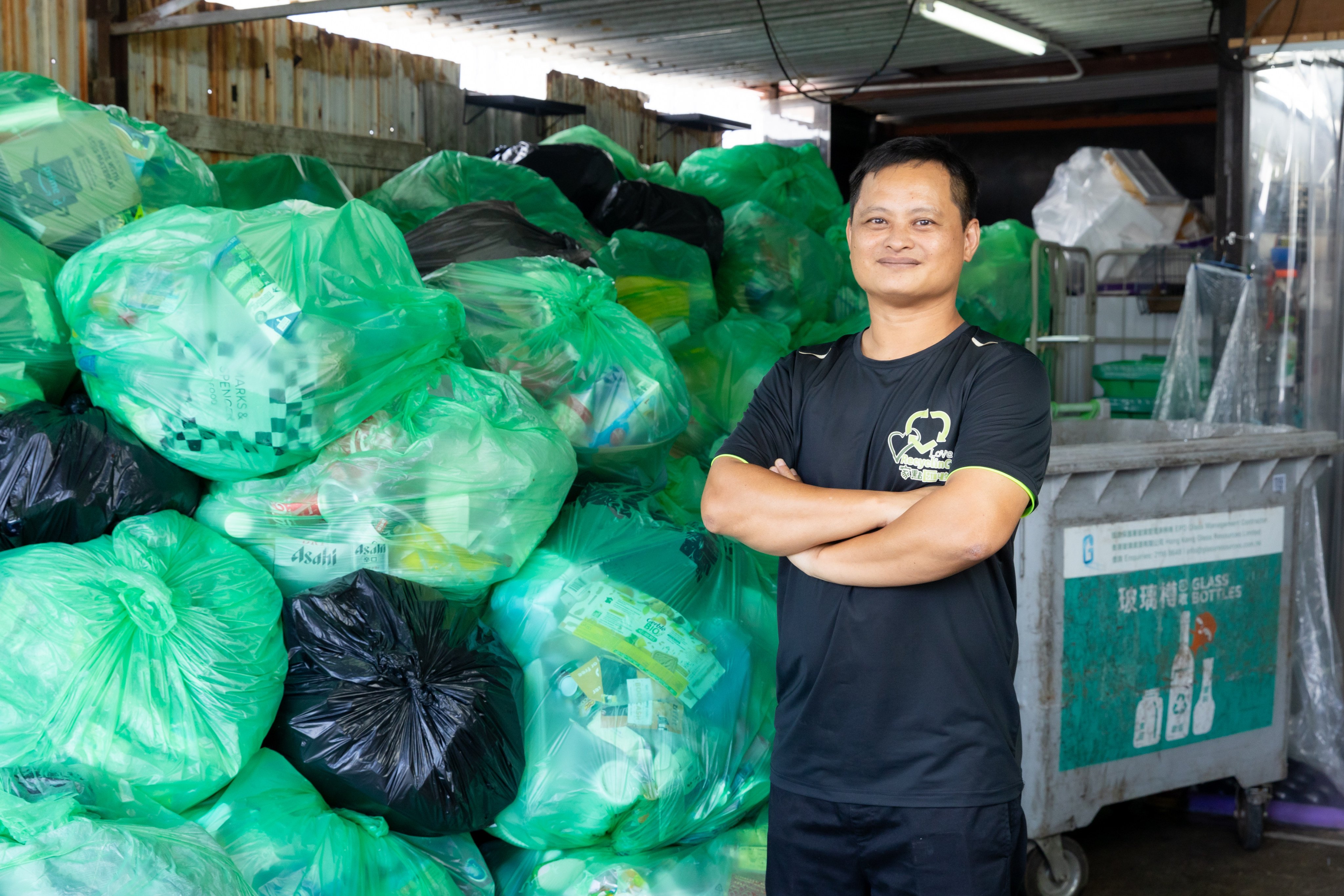 Besides running Love Recycling Plus, Kenny Lam also gives school talks to educate children on the importance of recycling and sustainable living. Photo: Kong Yat-pang