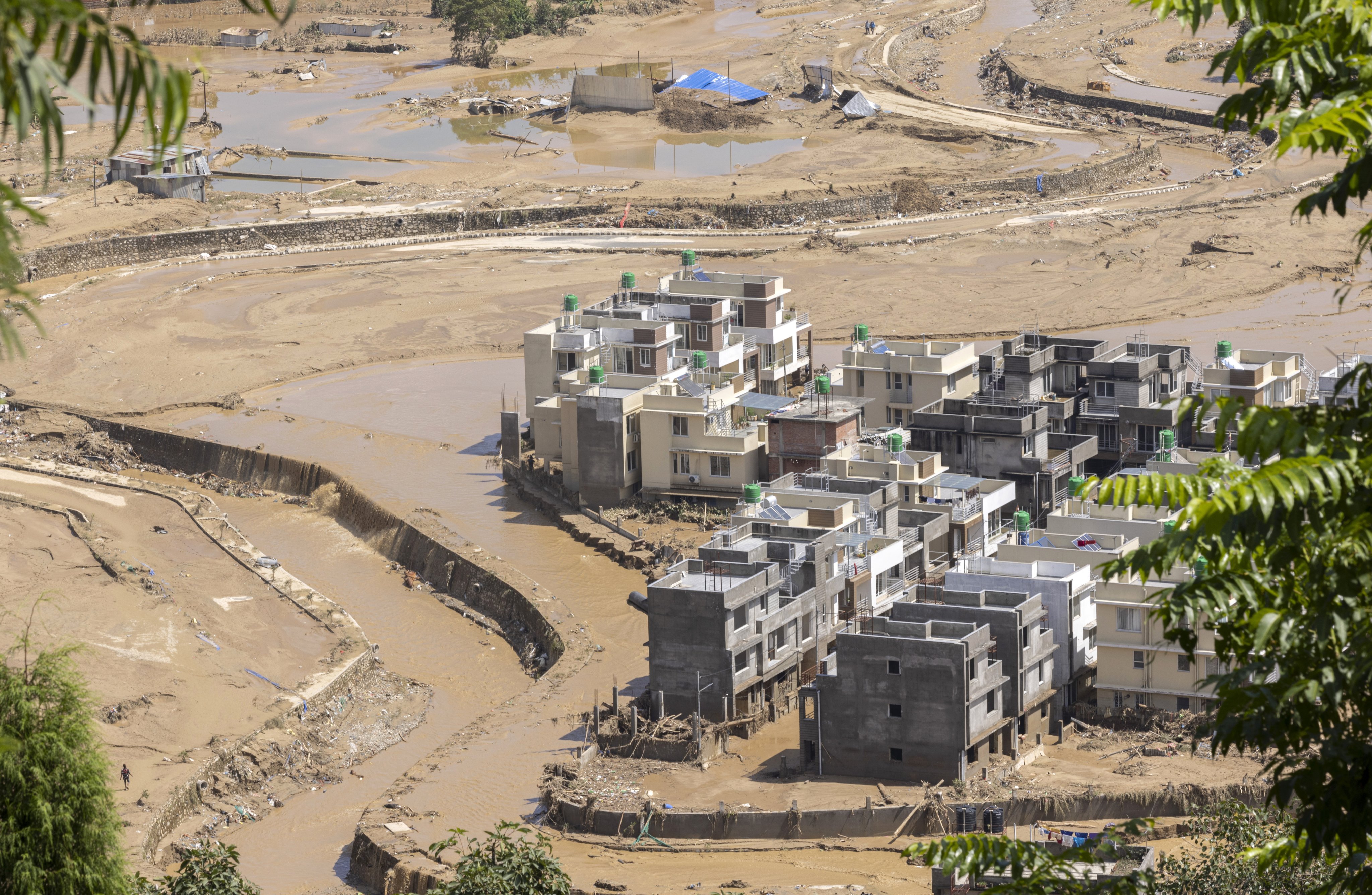 A view of a flooded area in Kathmandu, Nepal, on Monday. At least 198 people have died in  landslides and floods across the country in recent days. Photo: EPA-EFE