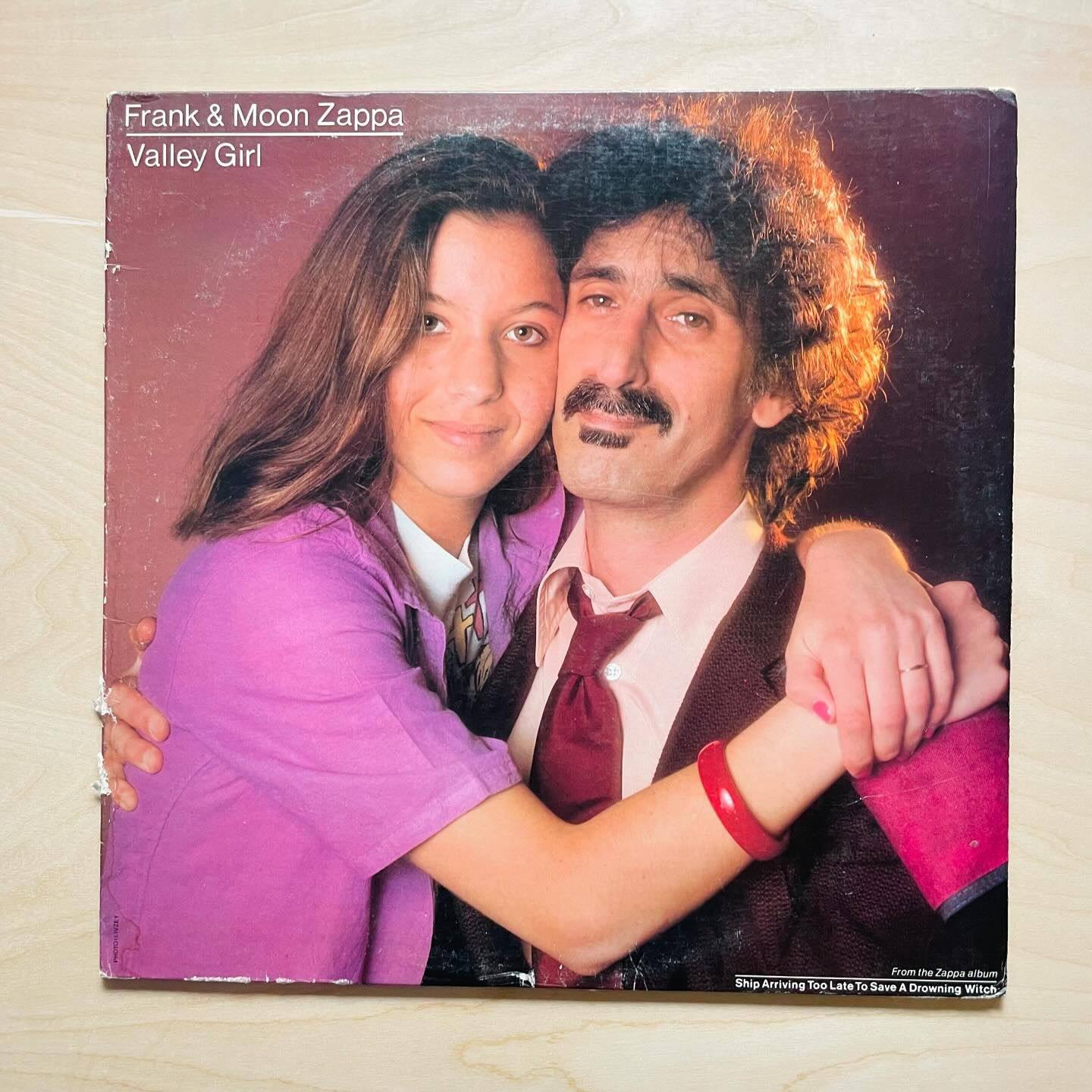 The cover of the original 12-inch single version of Valley Girl, featuring Frank Zappa and his daughter Moon Unit. Photo: Instagram/@super_fine_music_design