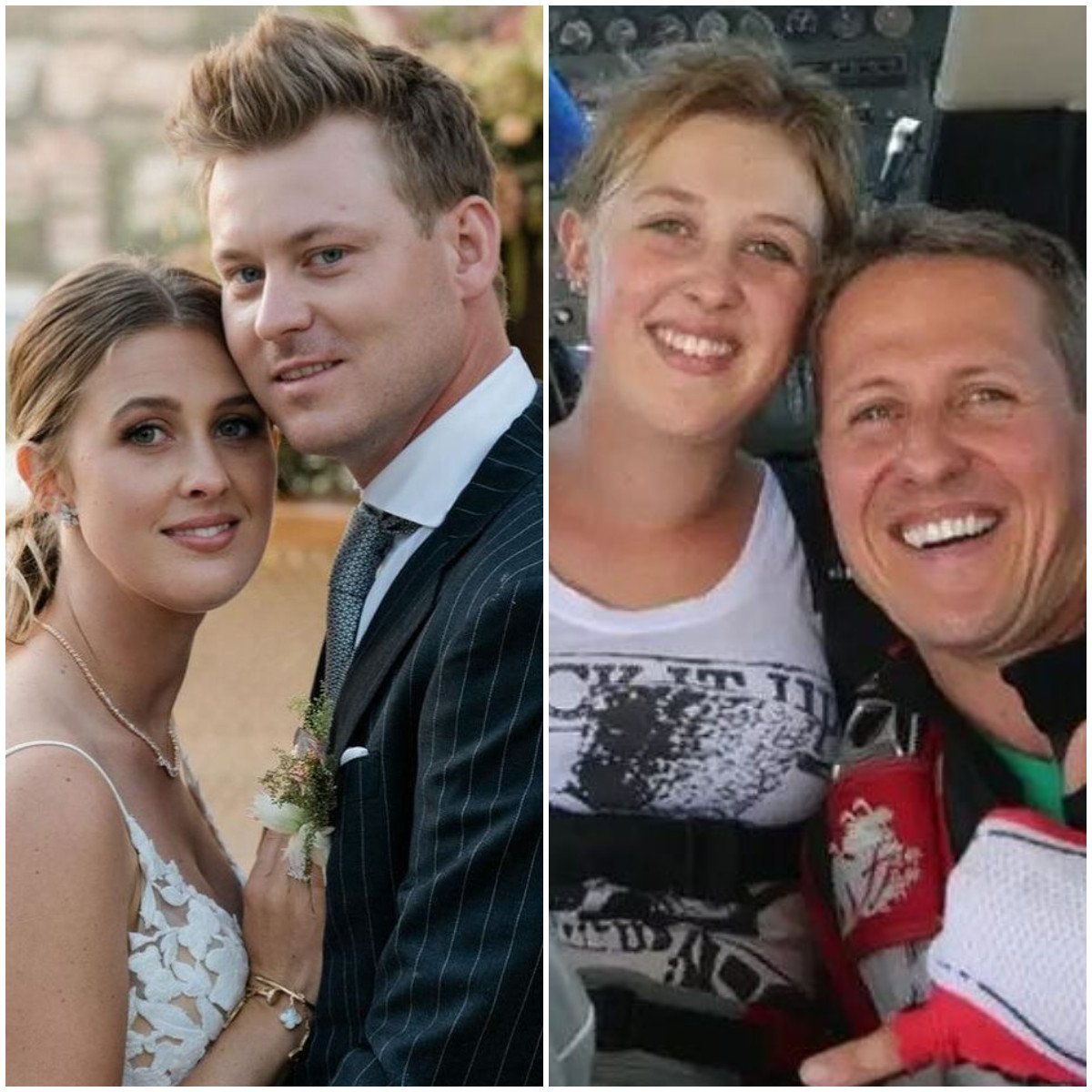 Gina Schumacher, daughter of former Formula One star Michael Schumacher, recently wed her long time boyfriend Iain Bethke. Photos: @gina_schumacher/Instagram