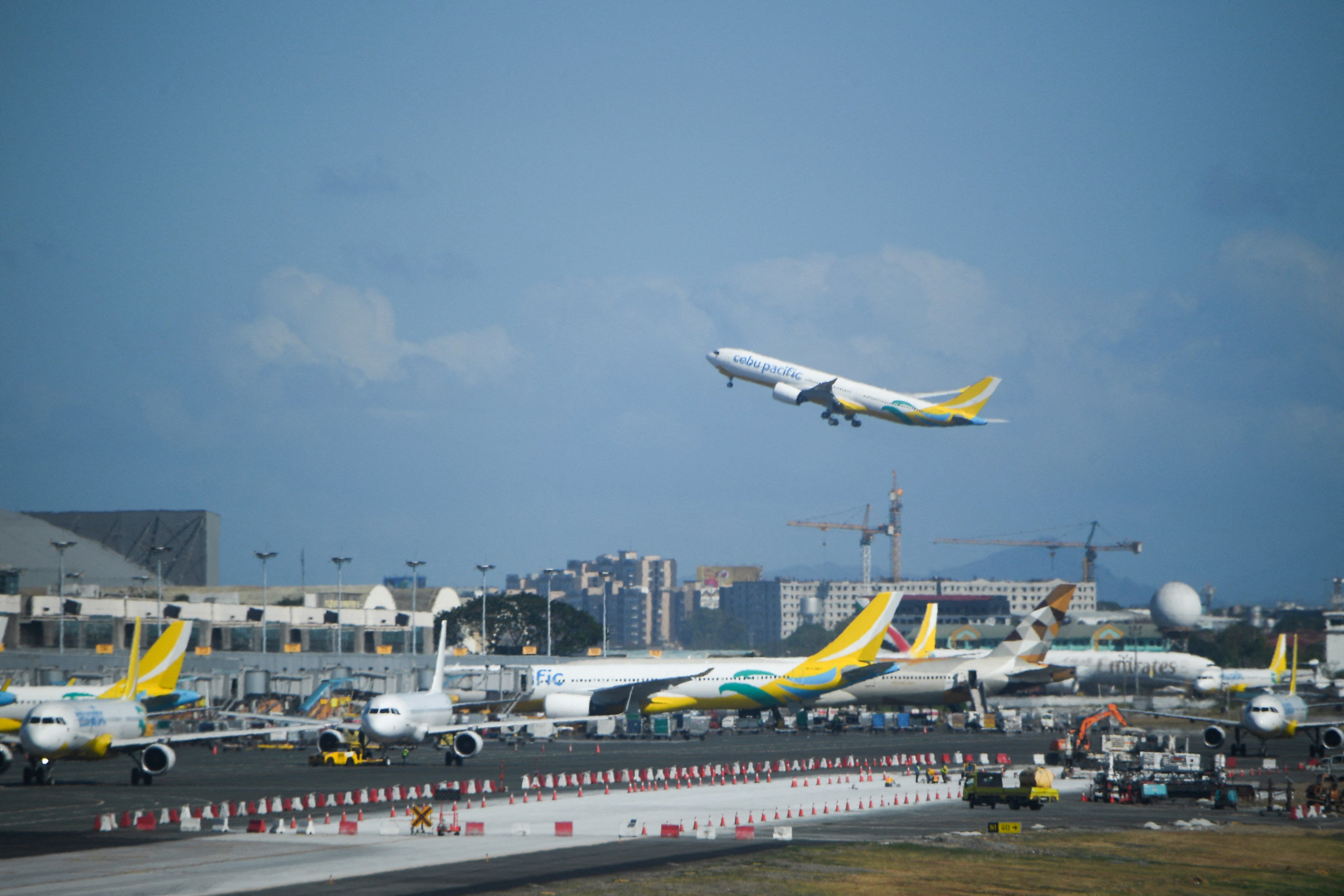 A Cebu Pacific Air plane takes off from the Ninoy Aquino International Airport in Manila. Photo: AFP