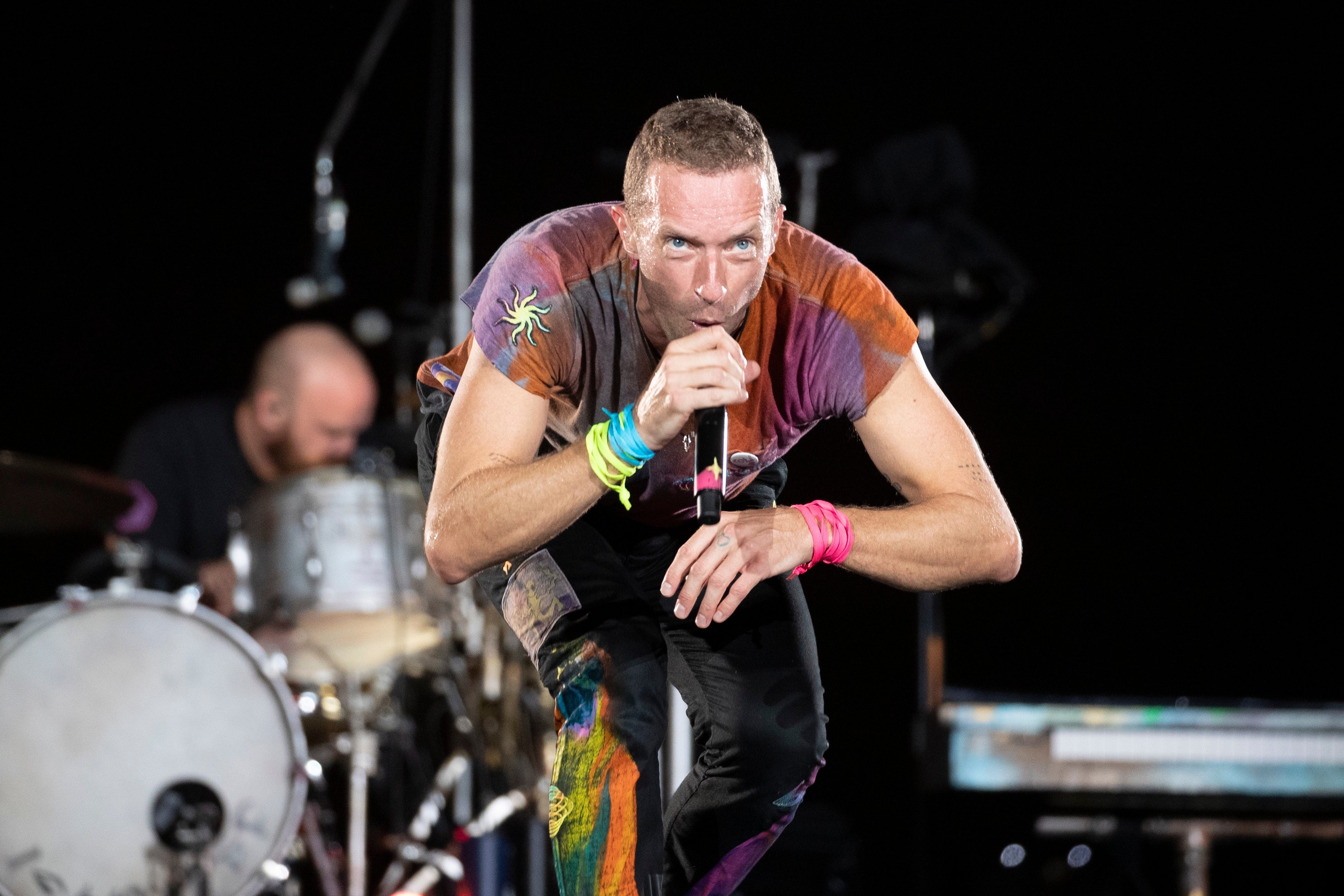 British singer Chris Martin performs with his band Coldplay as part of their ‘Music of the Spheres’ world tour last year. Photo: EPA-EFE