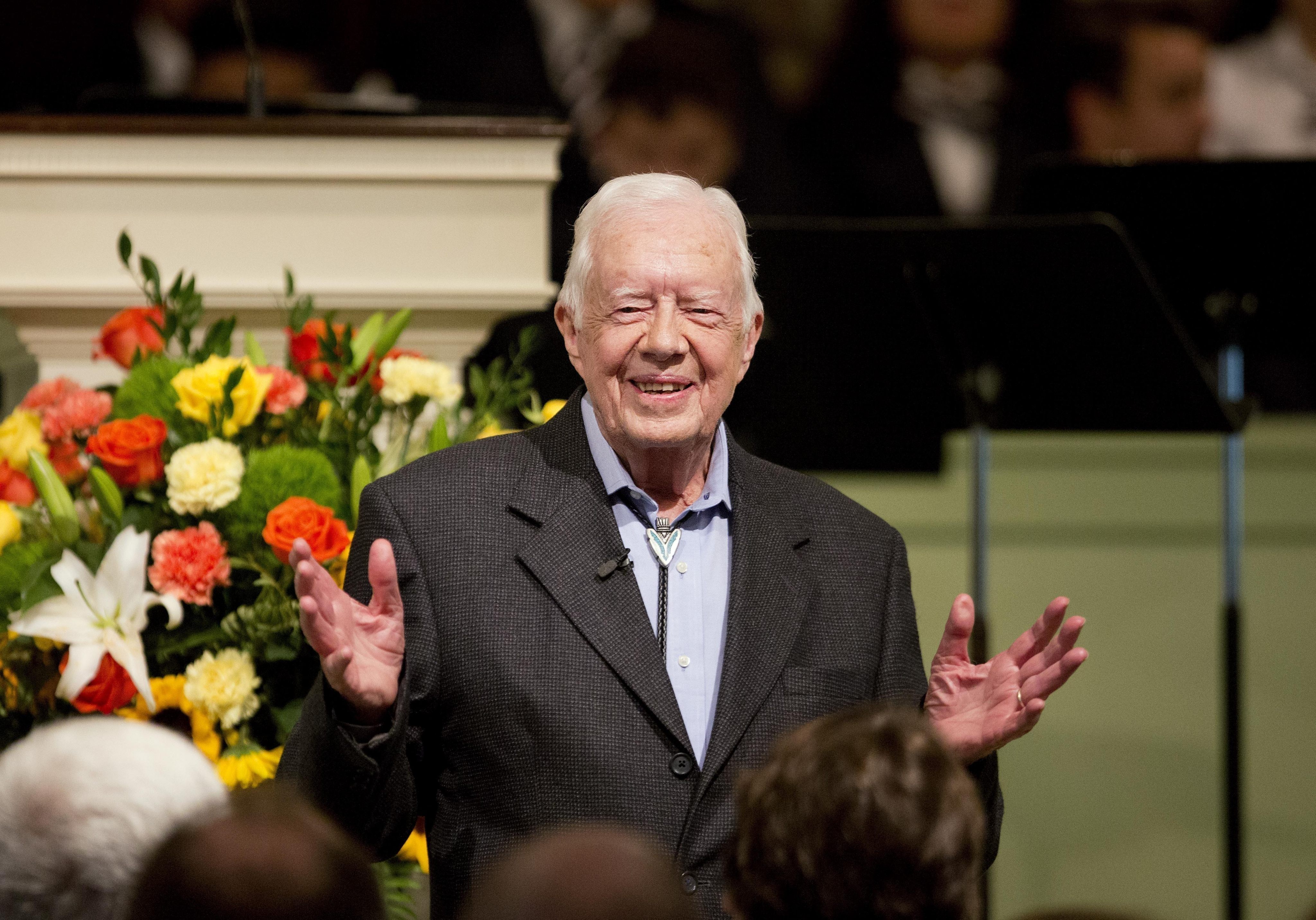 Jimmy Carter, the 39th US president, celebrated his 100th birthday on Tuesday, a milestone for the former peanut farmer who rose to the White House. Photo: AP